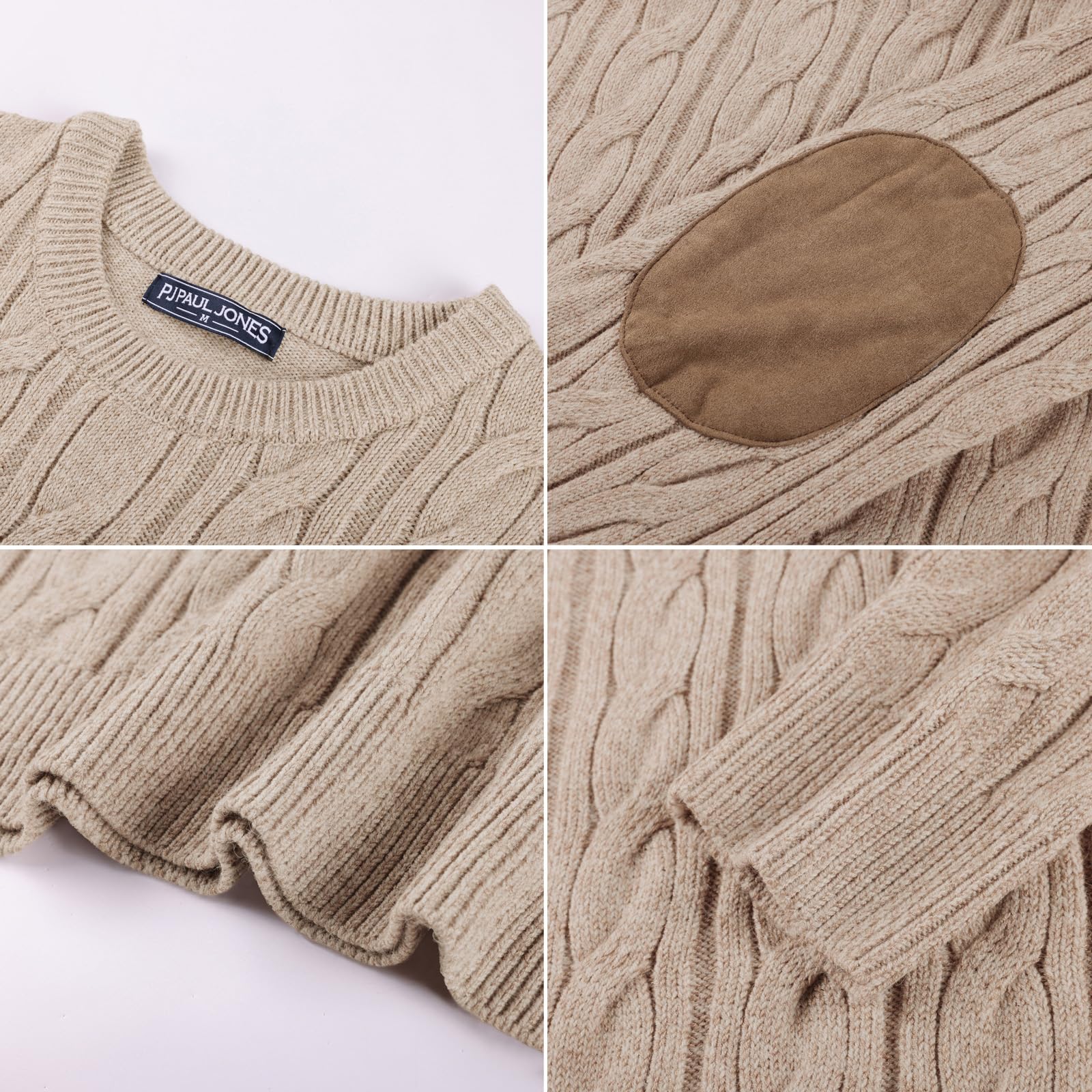 PJ PAUL JONES Maglione da uomo con scollo rotondo, a maniche lunghe