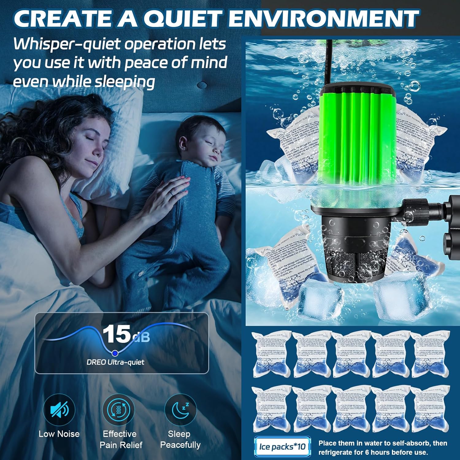 Cold Therapy Machine with Programmable Timer, Ice Machine for Knee After Surgery, Knee Replacement Recovery System, Pain Relief for Post Surgery, w/Compression Pad for Shoulder, Hip and Ankle (White)