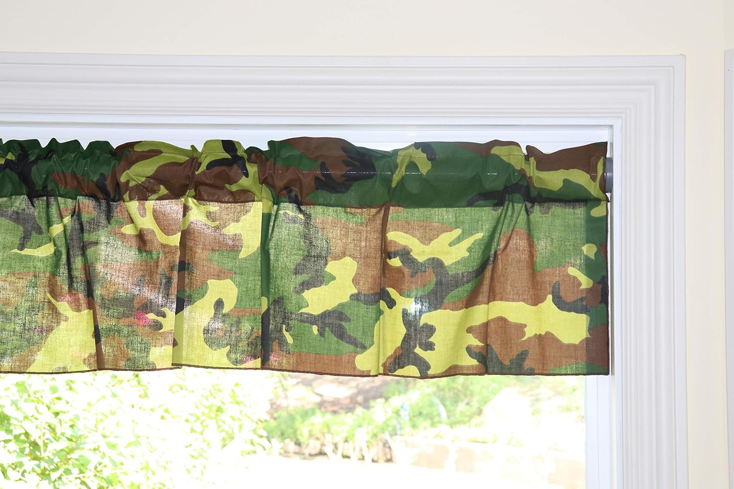 lovemyfabric Cotton Blend Green Camouflage Army Military Print Kids Bedroom Kitchen Bathroom Curtain Valance Window Treatment/Window Decor (58" Wide) (20" Tall)
