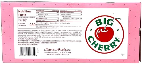 Miniatura 4 de Adams & Brooks Big Cherry Bar - Cordiales de cereza, cordiales de cereza de chocolate, cerezas cubiertas de chocolate, barra de caramelo de