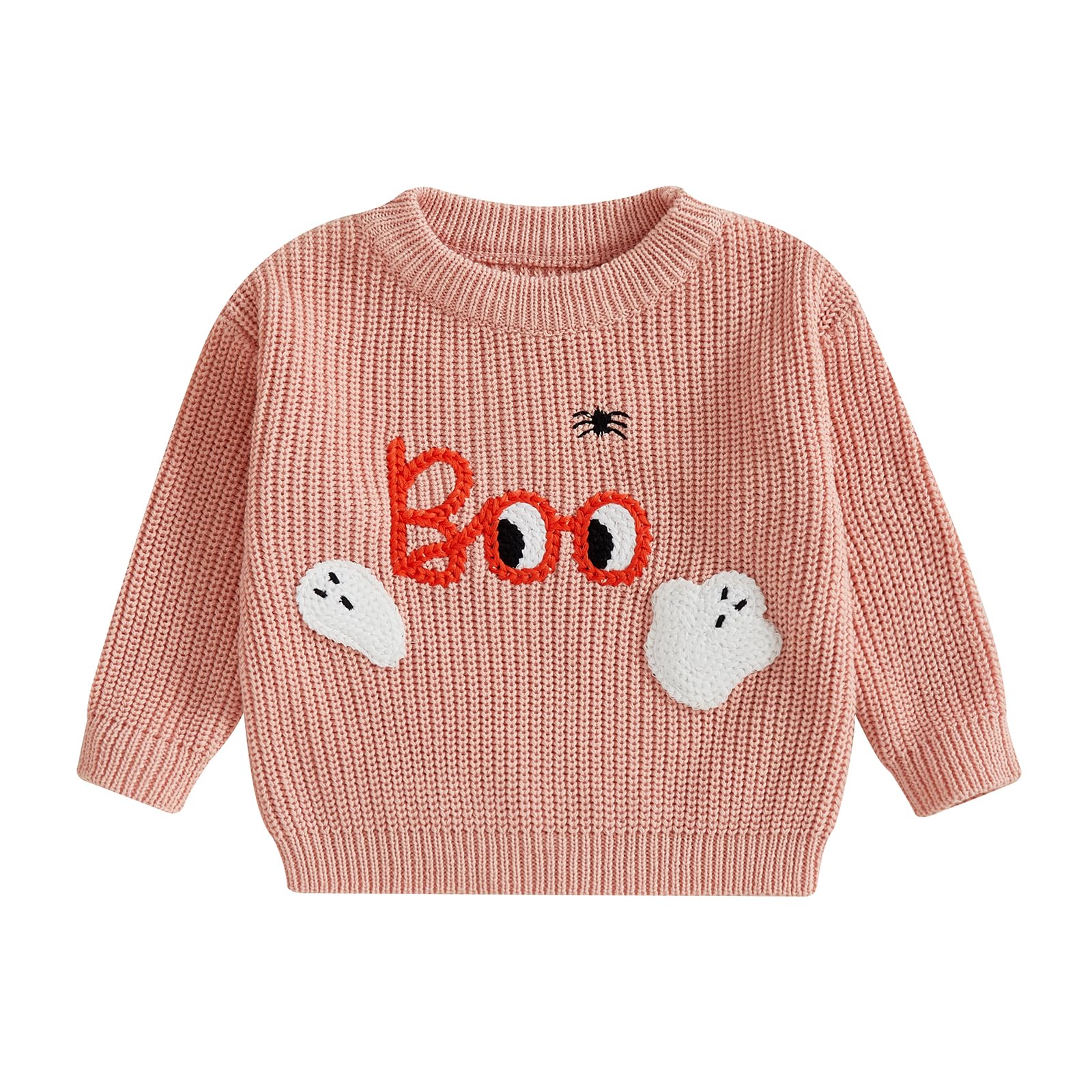 LSFYSZD Toddler Baby Girls Boys Halloween Pumpkin Sweaters Long Sleeve Crew Neck Winter Warm Knitwear Pullover Jumpers Top — view 23