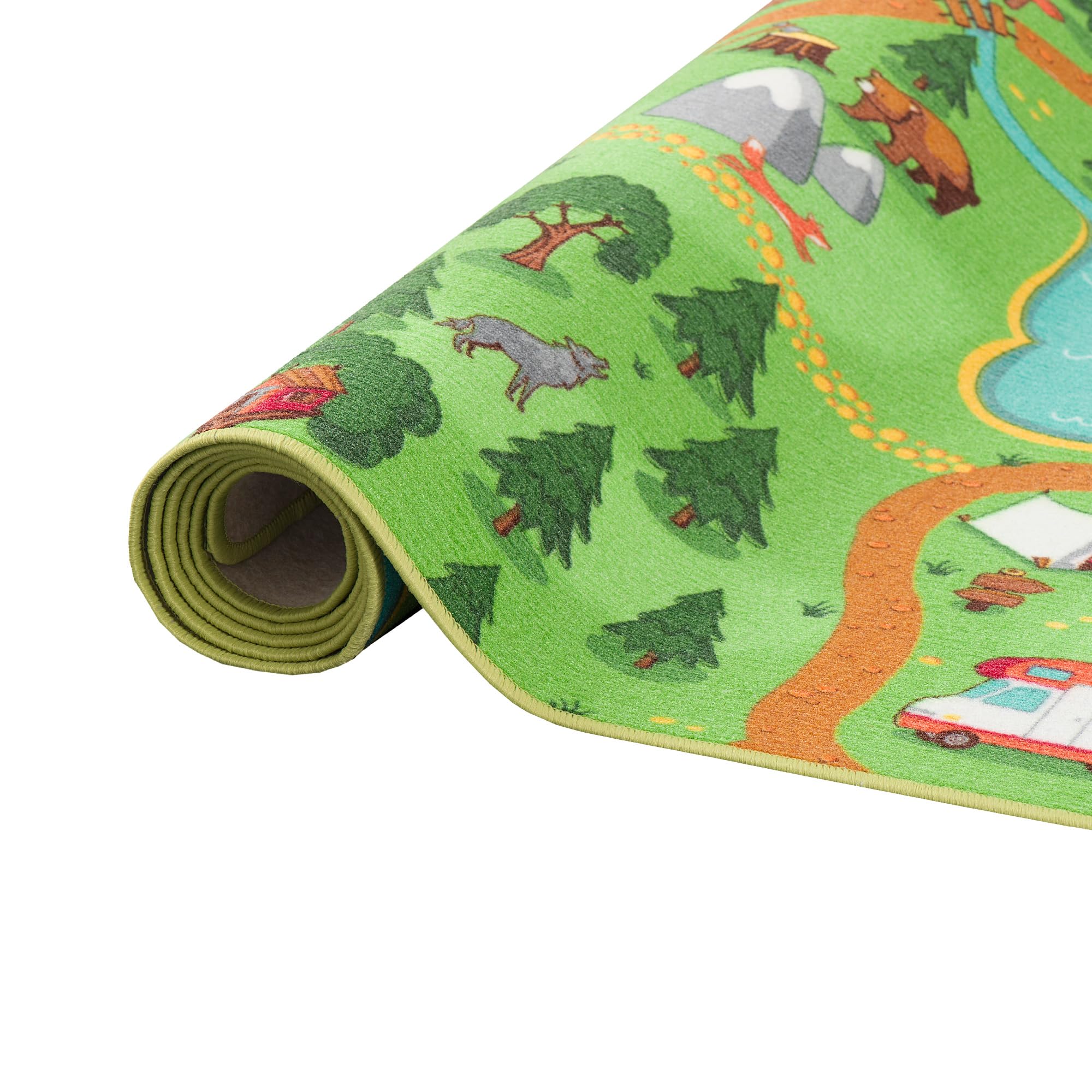 Snapstyle Kinder Spiel Teppich Campingplatz Grün in 24 Größen