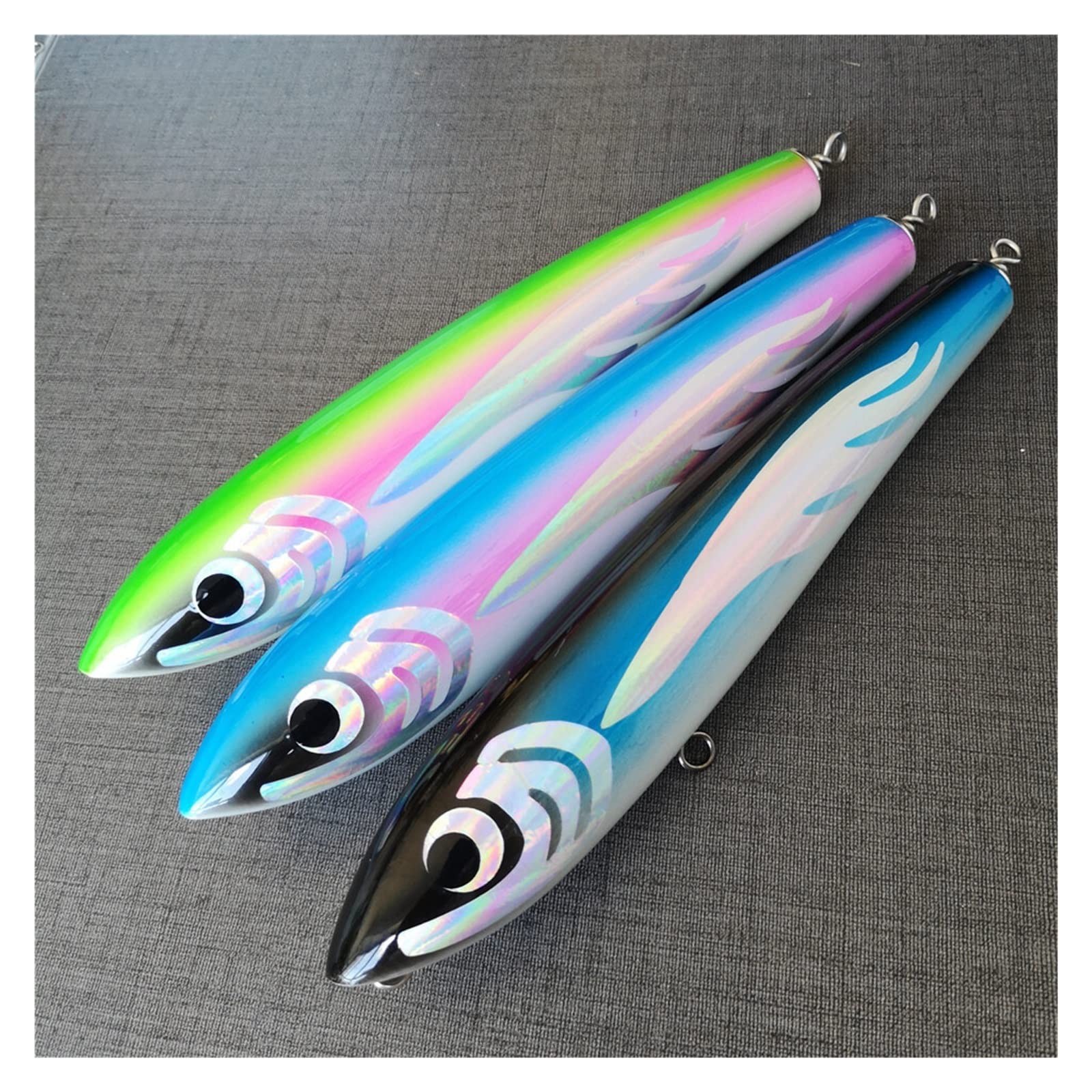 XILILHC 3 PZ Acqua Salata Big Game Esca di Legno 22 cm/18 cm 120 g/70 g Richiamo di Pesca A Traina Matita di Mare Profondo Pesca in Barca Esca Artificiale richiamo di Pesca