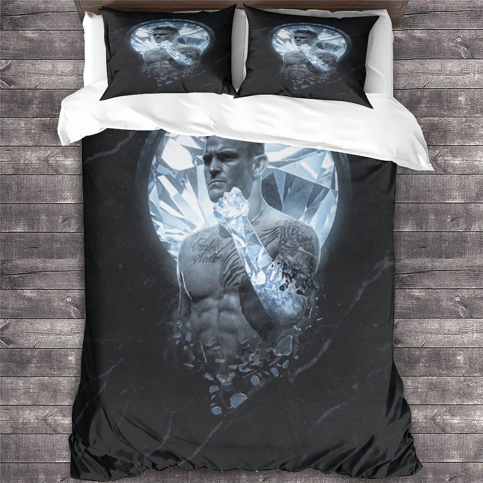 YTPONBCSTUG BOXING Duvet Cover Boxing Print Design Bedding Set Soft Microfiber with Zipper Closure Boxing Quilt Cover Pillowcases Double（200x200cm）