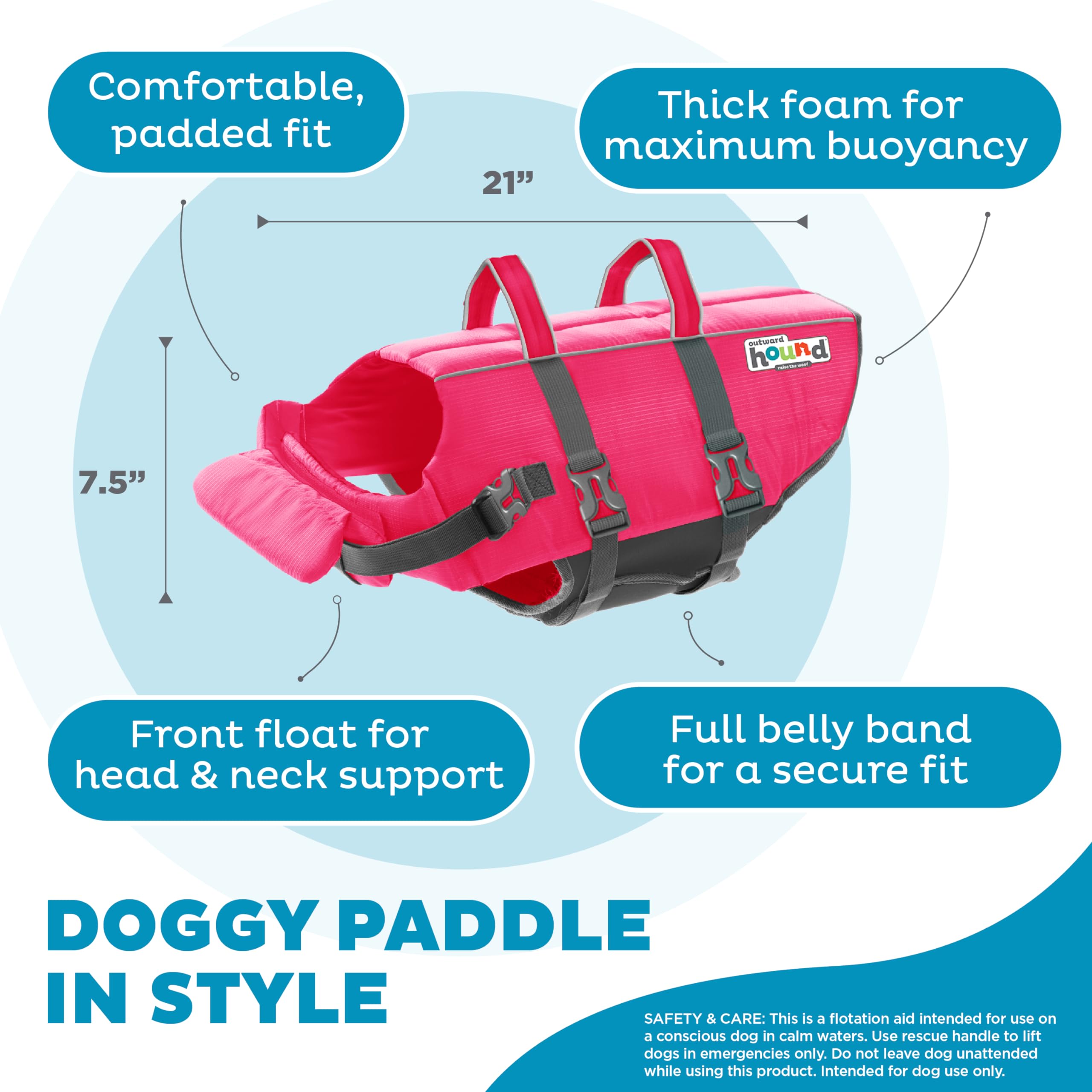 Amazon.com : Outward Hound Granby Splash Pink Dog Life Jacket, XL