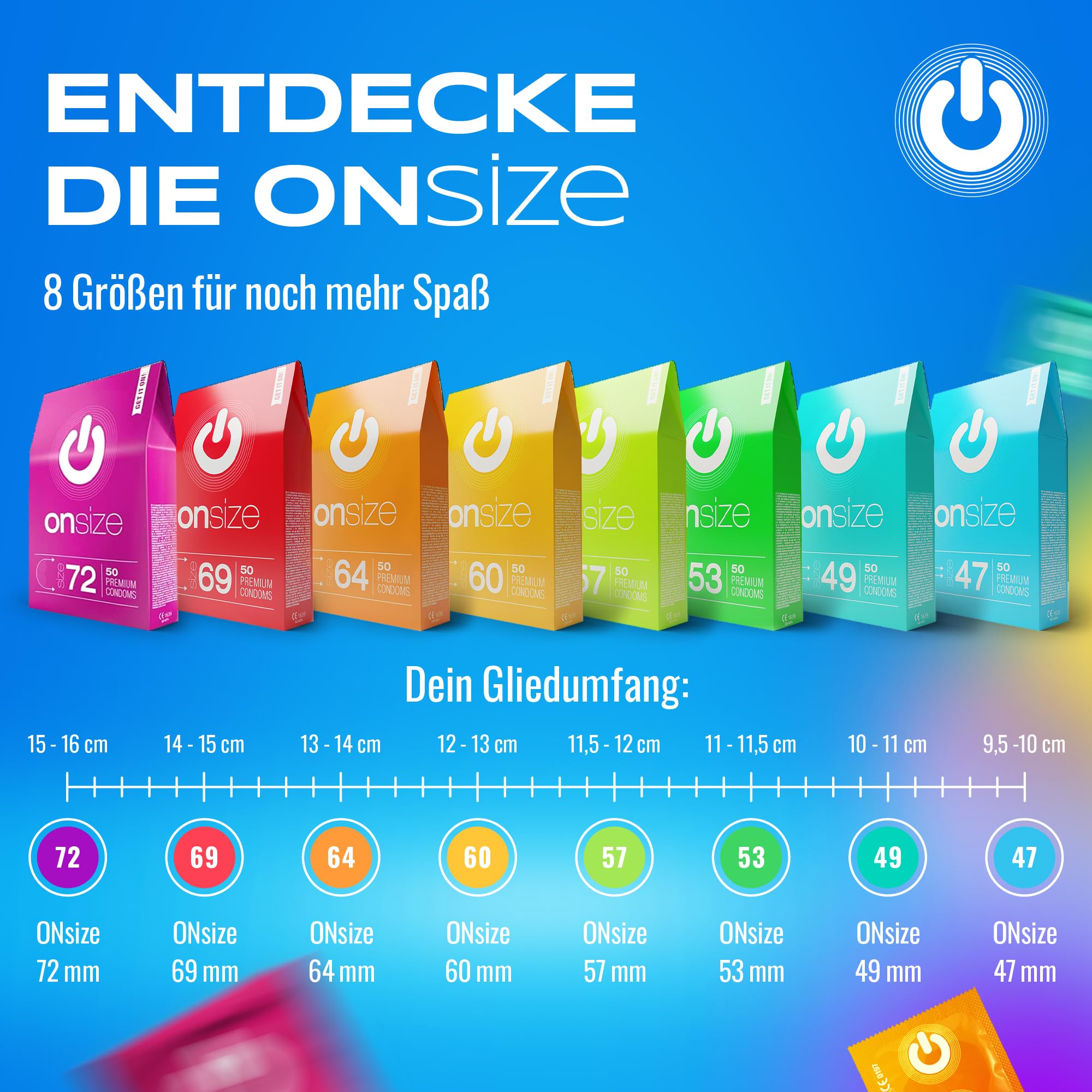 ON) Kondome Natural Feeling I 54 mm Breite I 100 Stück Packung I Premium natur I dünne 0,07 mm Wandstärke I vegan I für Men