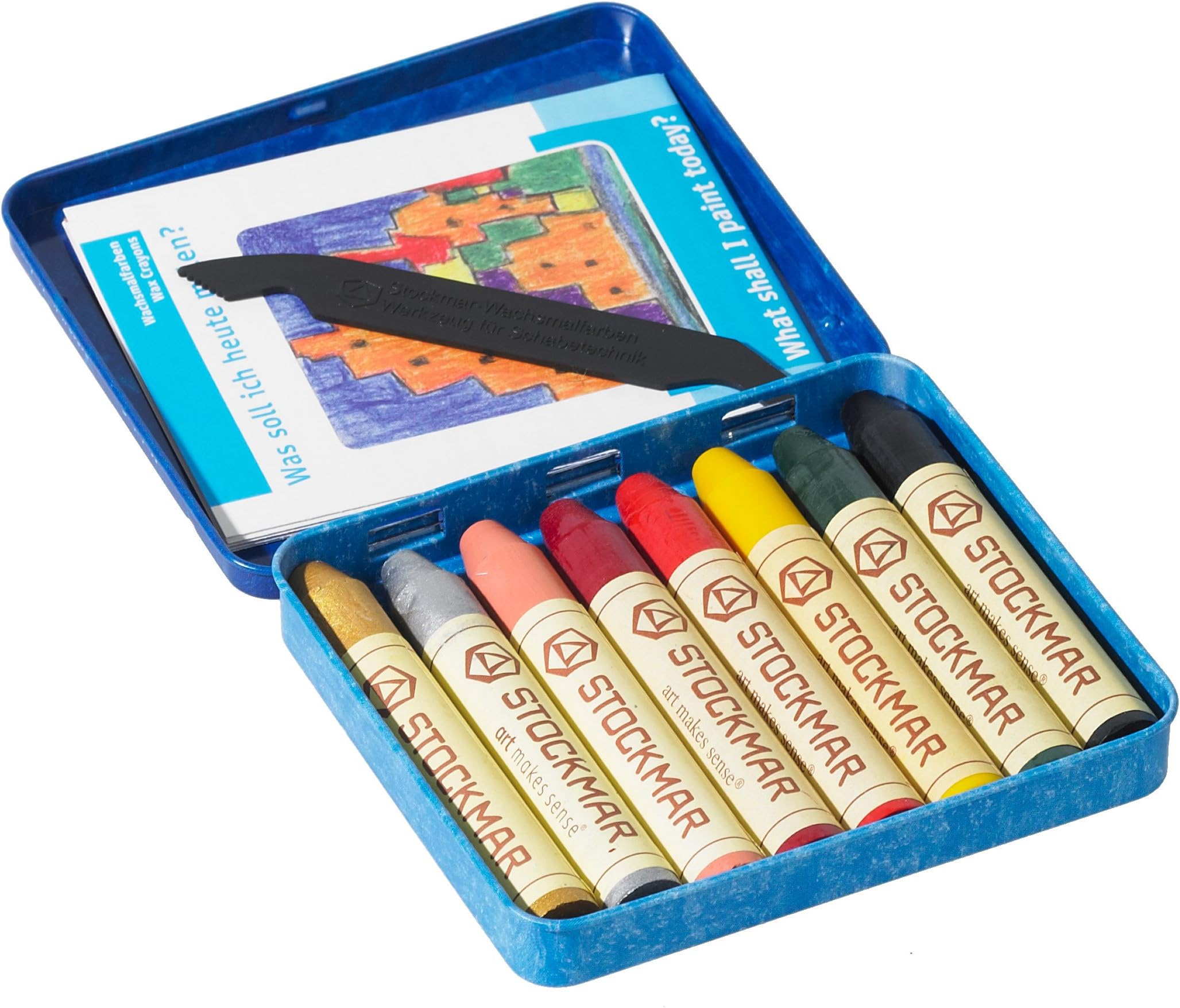 Stockmar Beeswax Stick Crayons 8 Supplementary Colors Tin