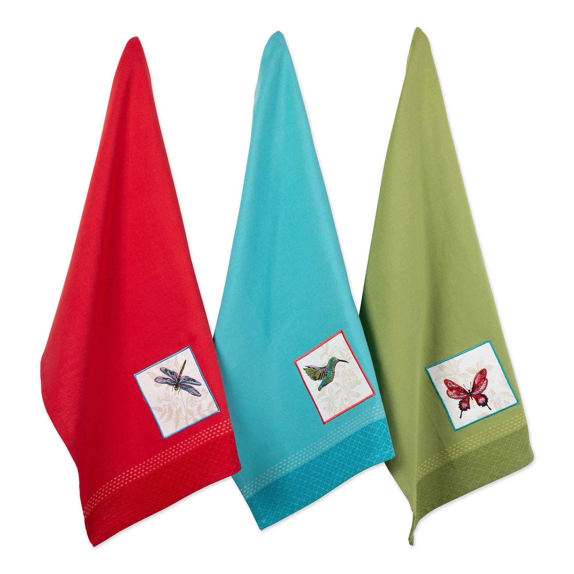 DII Cotton Embellish Printed Dish Towels, 18x28 Set of 3, Decorative Oversized Kitchen Towels, Perfect Home and Kitchen Gift - Botanical