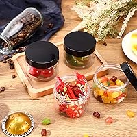 Vista 6 de Patelai 4 piezas de recipientes de plástico transparentes redondos de boca ancha a prueba de fugas con tapas para almacenamiento de viaje