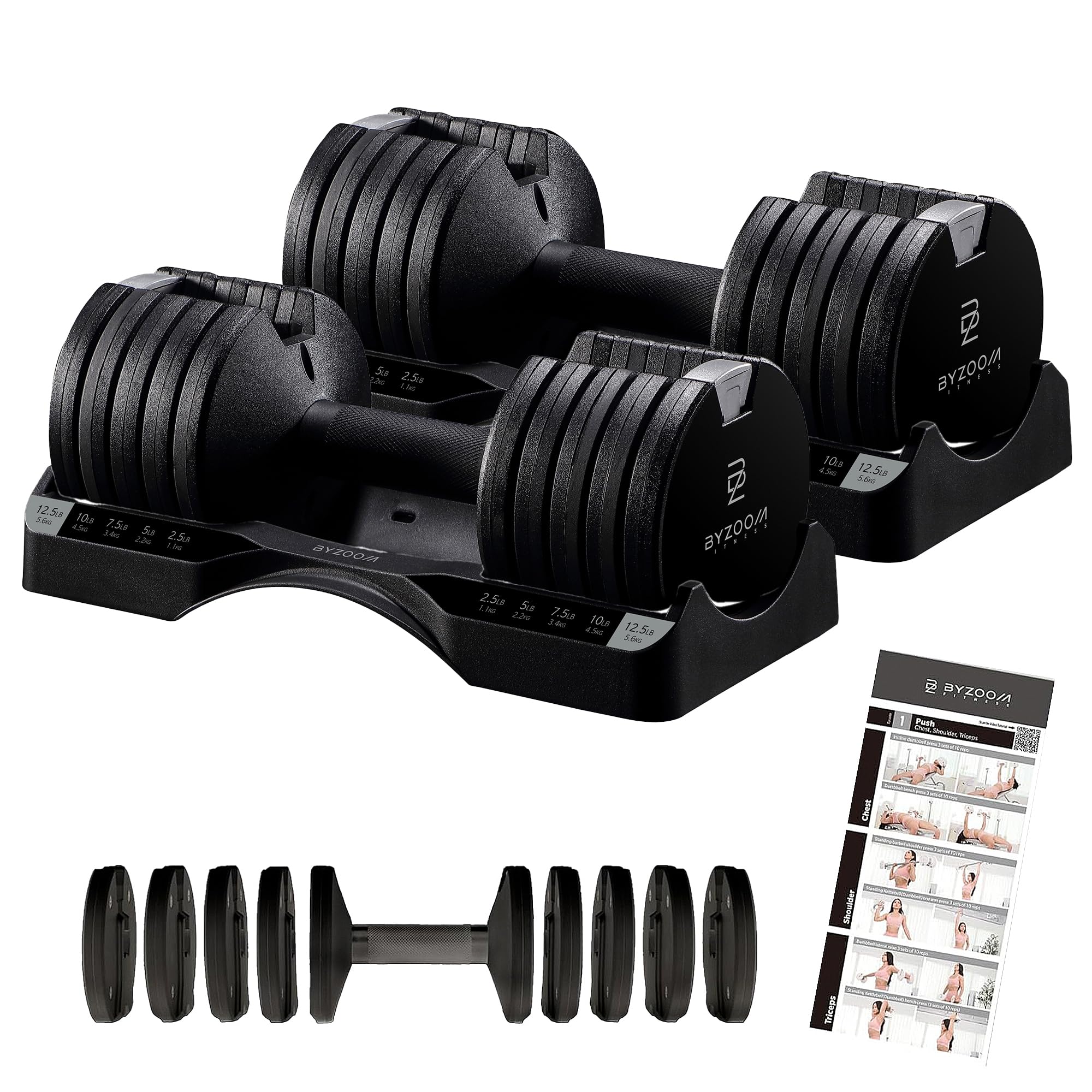 Amazon.com : BYZOOM FITNESS Pure Series Adjustable Dumbbell Set