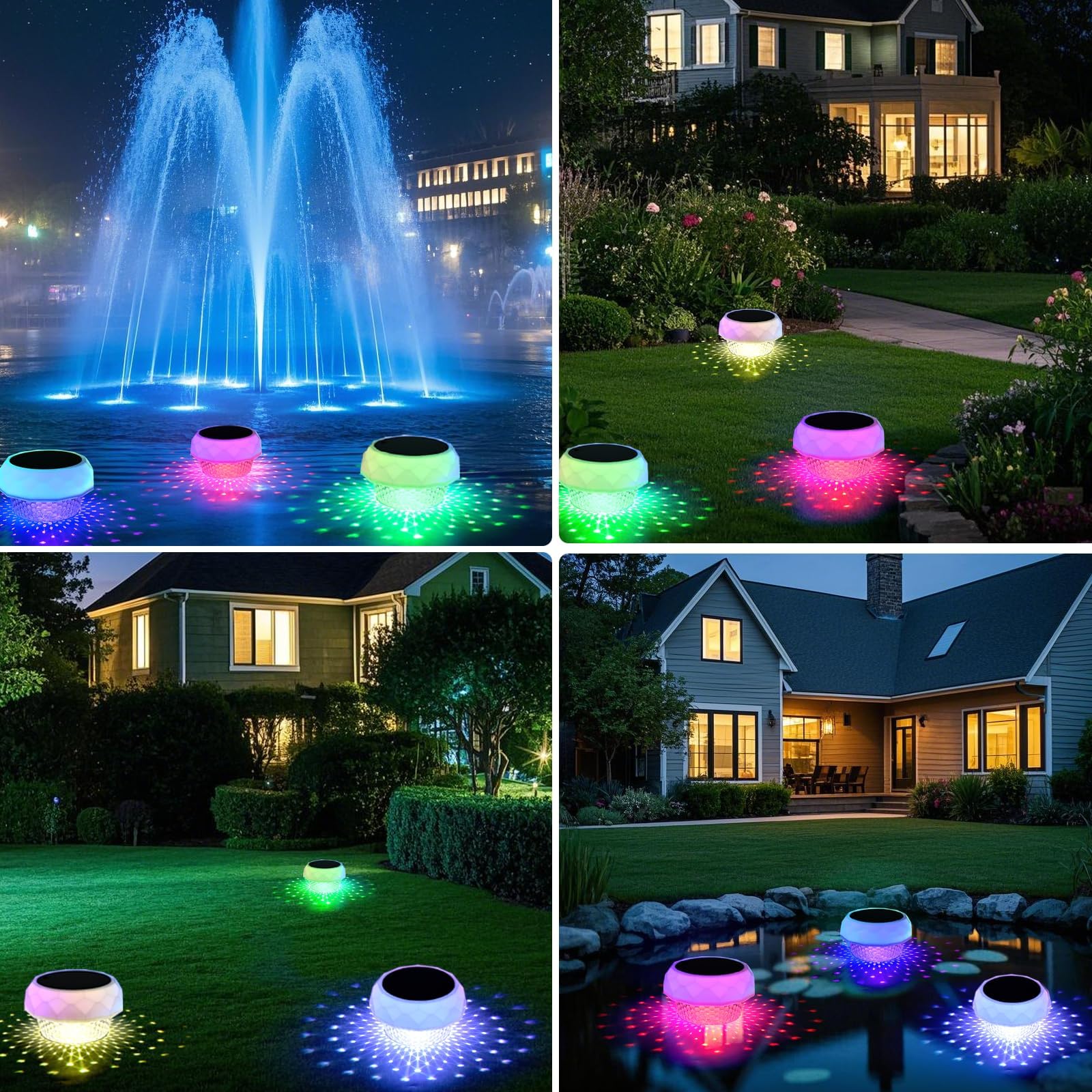 Poolbeleuchtung Solar, Pool Zubehör, Pool Licht RGB LED Dimmbar Mit Fernbedienung, Whirlpool Zubehör, IP68 Wasserdichte, Schwimmbad Teich Deko, Solarleuchten Garten Außen, 1200mAh Akku