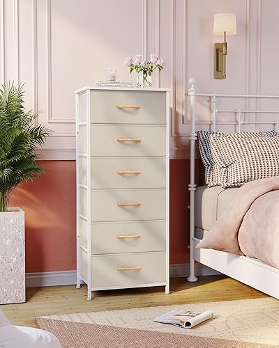 Miniatura 8 de Crestlive Products Torre de almacenamiento vertical para aparador, marco de acero resistente, parte superior de madera, cubos de tela fáciles de