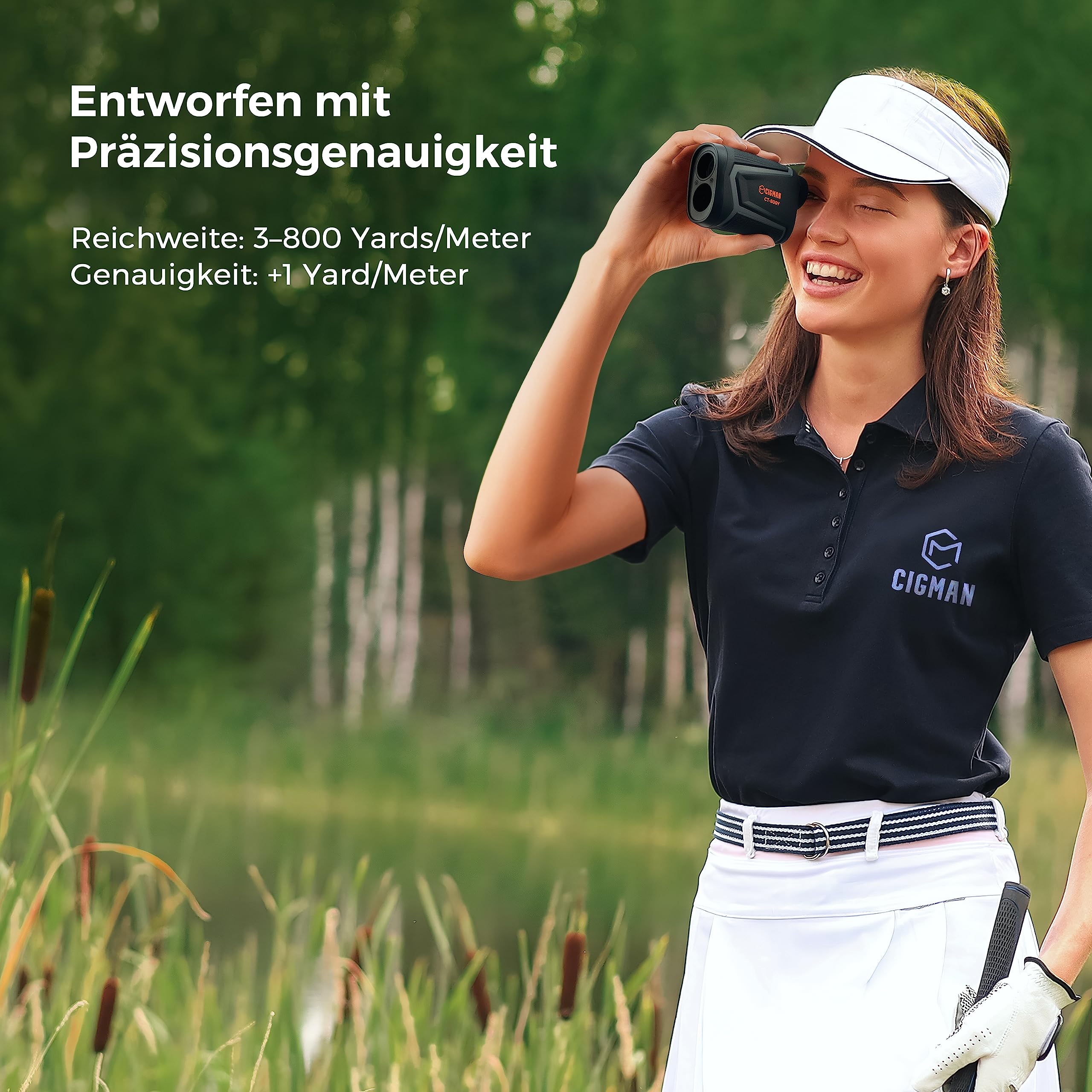 CIGMAN Laser Golf Entfernungsmesser 700M 7X Golf Rangefinder mit Slope-USB Wiederaufladbar, Fünf Messmodi, Flaggenmastverriegelung, Geschwindigkeitsmessung, Wettkampftauglich