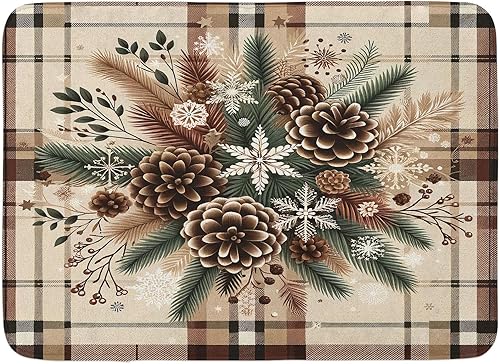 Miniatura 9 de Ambesonne Tapete de baño de oso, silueta de mamífero, paisaje de montaña, pájaros voladores y bosque, tapete de decoración de baño de felpa con