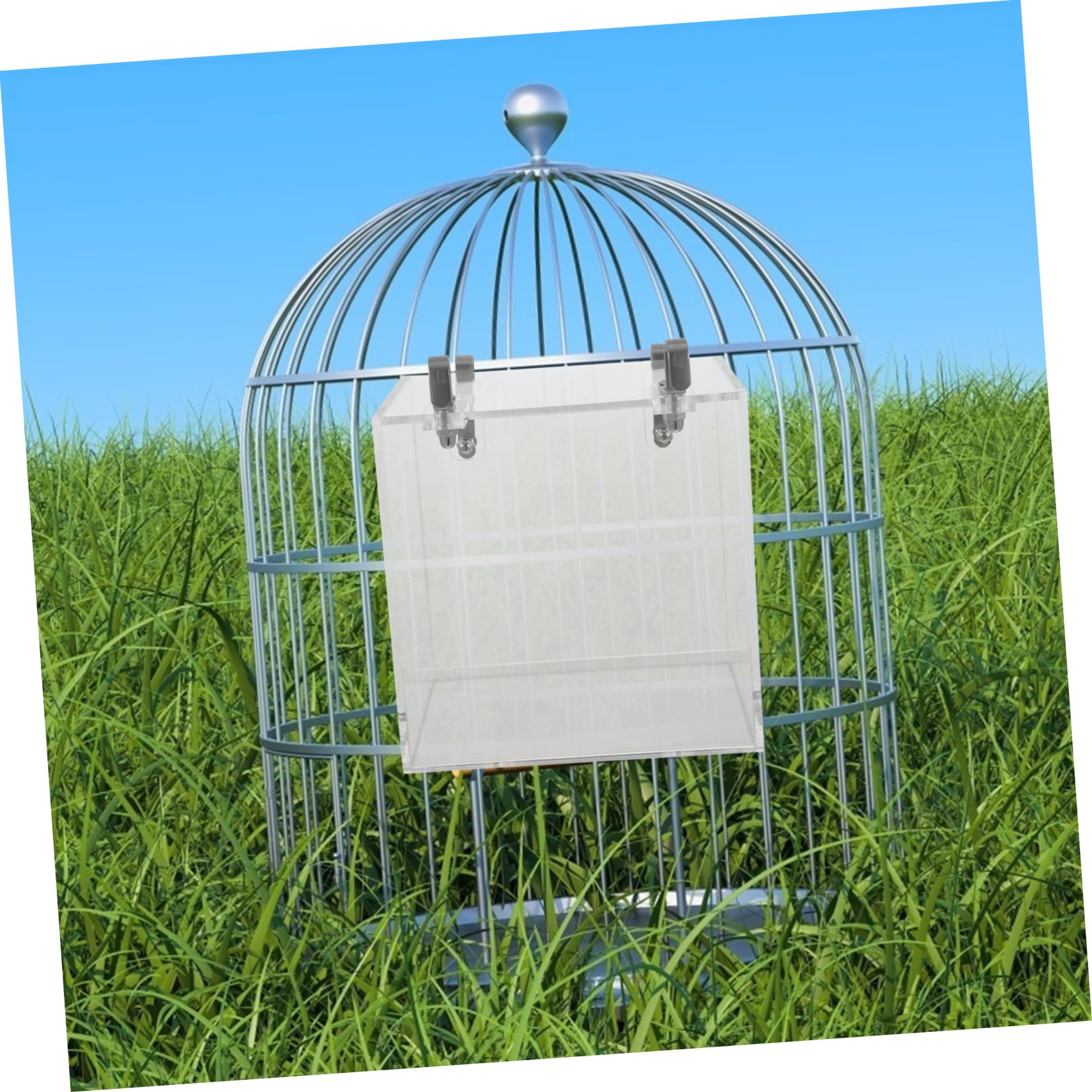 Happyyami Vogelduschbecken aus Acryl für Vögel mit Stabilem Design und Einfacher Aufbewahrung Geeignet für Zuhause und Zoohandel als Vogelbadewanne in Boxform