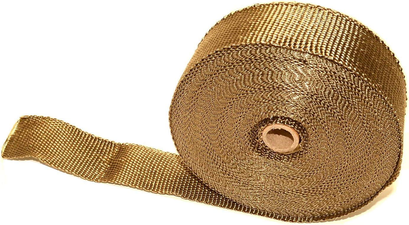 Titanium Motorcycle Exhaust Header Wrap Lava Rock Heat Protection Tape 2" inch x 36' feet Performance Tape with 6 Stainless Steel Zip Ties