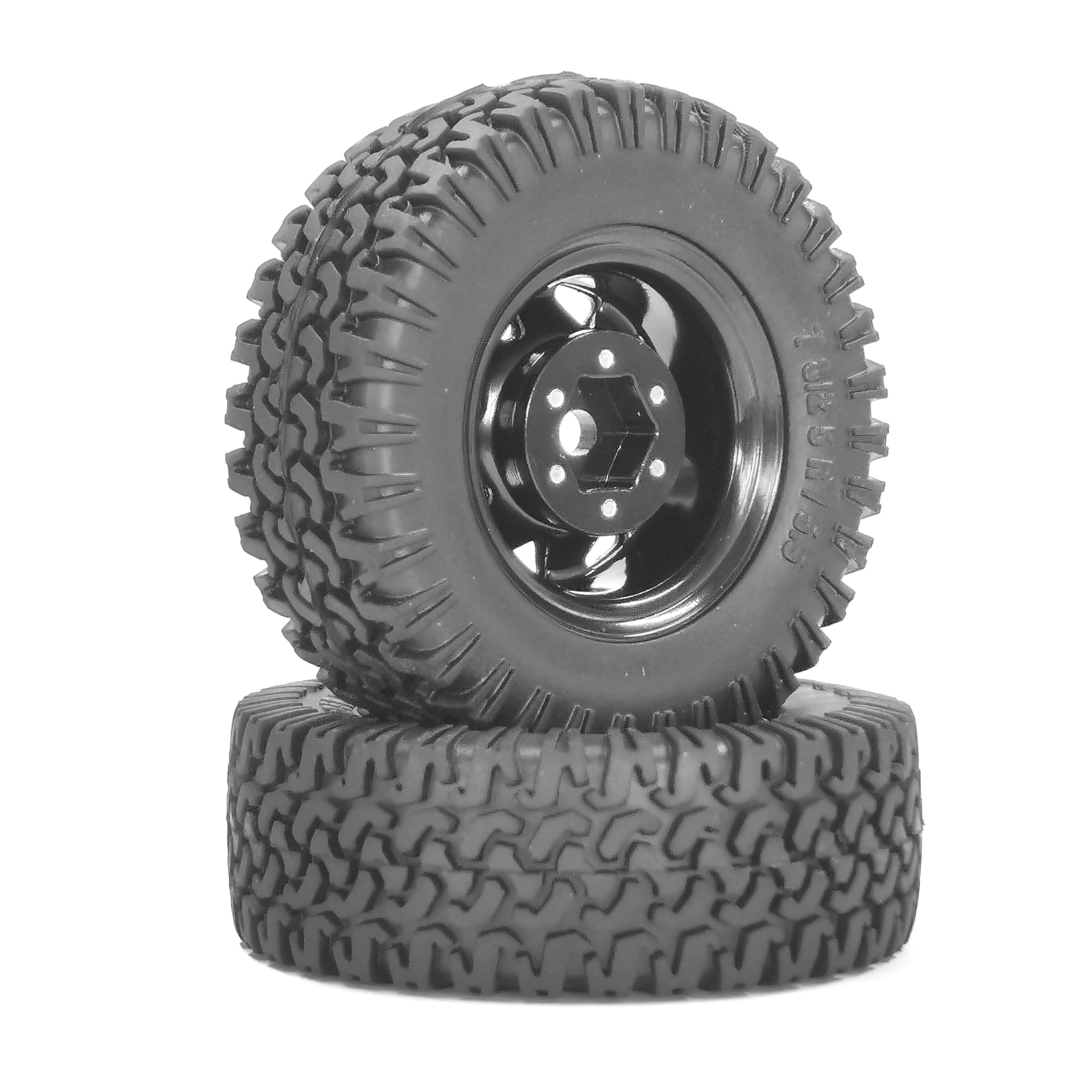 KEEDA Neumáticos RC de 1,55 pulgadas y llantas de aleación Beadlock para 1:10 RC Crawler Auto Tamiya CC01 CC02 LC70 MST JIMNY AX90069 D90 (A Negro), K-1.55 TYRESET
