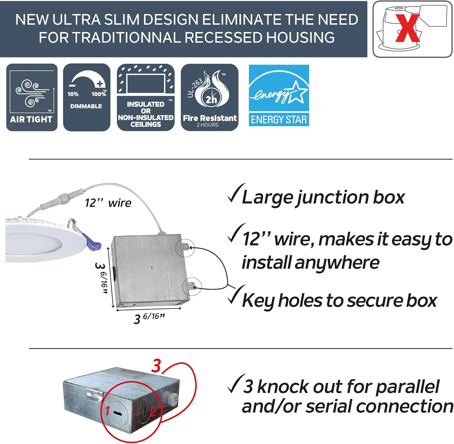Black Friday - 70% OFF Nadair SL4-900-12WH3KBN 12 Pack 4 Ic Rated Dimmable Ultra Recessed Junction Box, 12W, 900 Lumens, 3000K Warm, White & Brushed Finish LED Slim Panel Light, Round, White and Brushed Nickel Exclusive Discount 70% Price Nadair SL4-900-12WH3KBN 12 Pack 4 Ic Rated Dimmable Ultra Recessed Junction Box, 12W, 900 Lumens, 3000K Warm, White & Brushed Finish LED Slim Panel Light, Round, White and Brushed Nickel