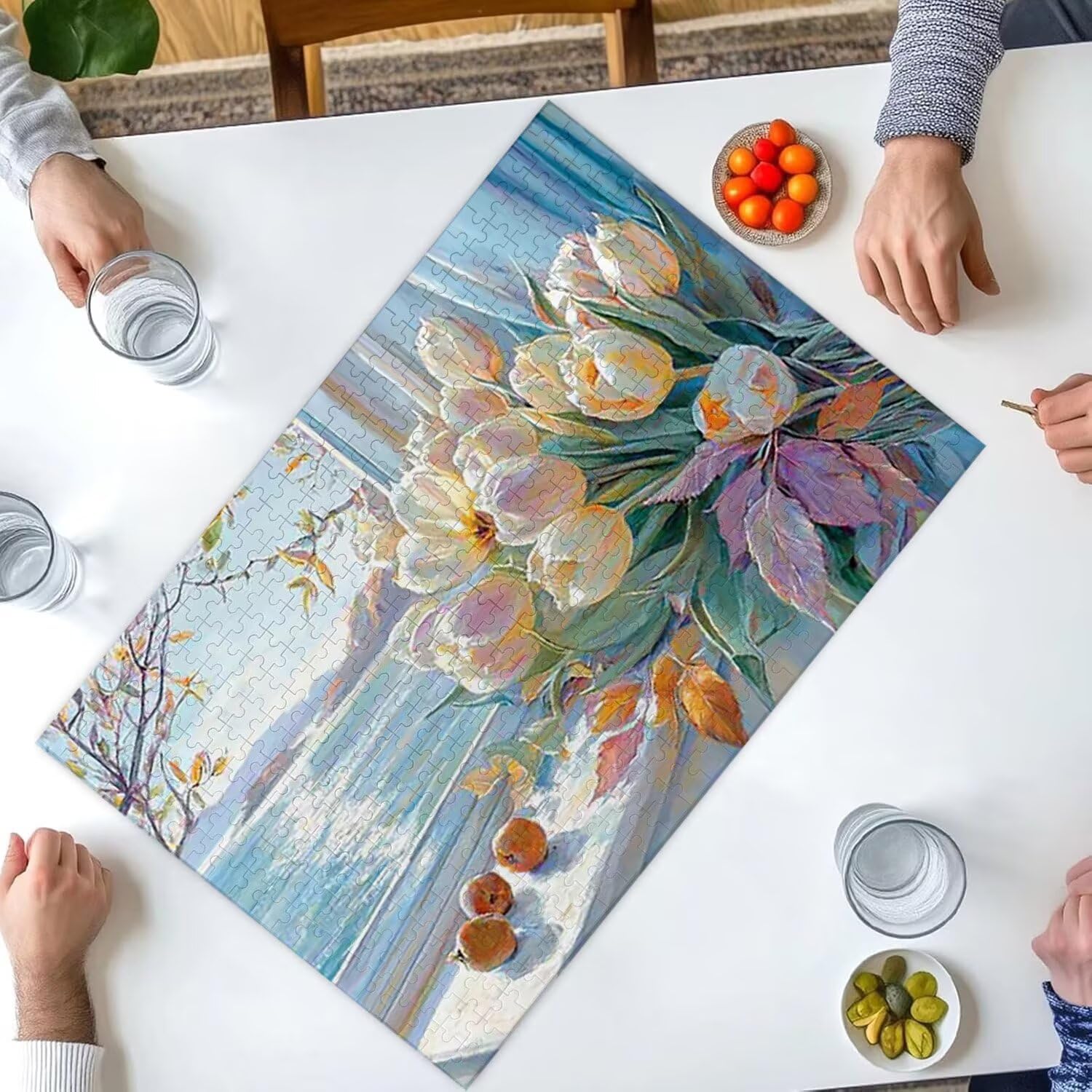 1500 Pezzi di Puzzle, tulipani paesaggio1500 Pezzi di Puzzle per Adulti, Regalo di Anniversario, Regalo di Natale, Decorazione Della Casa, Prevenzione Della Degenerazione Cerebrale Negli Anziani v979