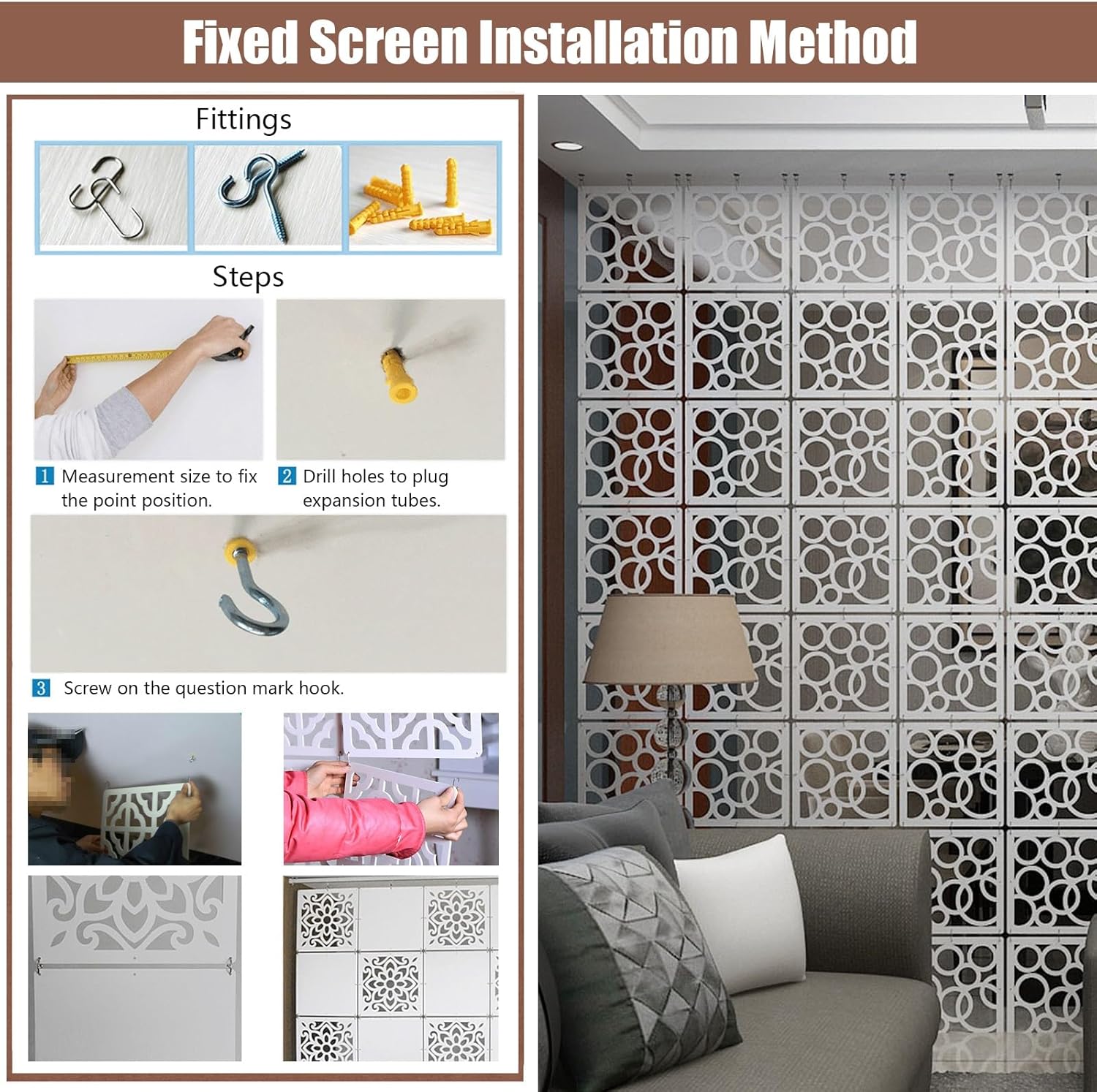 衝立 部屋 仕切り 間仕切り 屋内プライバシースクリーンルームディバイダー吊り下げ、中空彫刻壁パーティションパネル木製プラスチック製