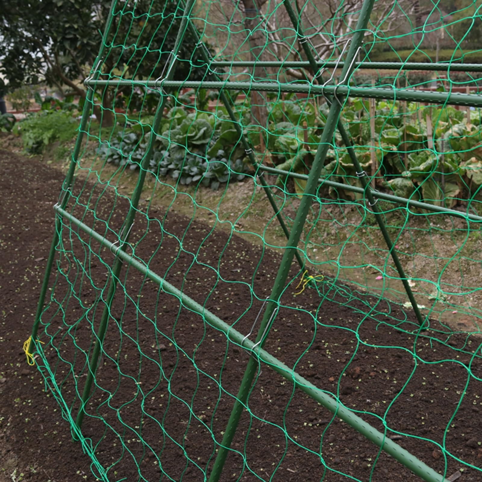 Traliccio Per Cetrioli E Piante Rampicanti 120x120 Cm - Supporto Da Giardino Con Rete In Nylon Per Aiuole Rialzate