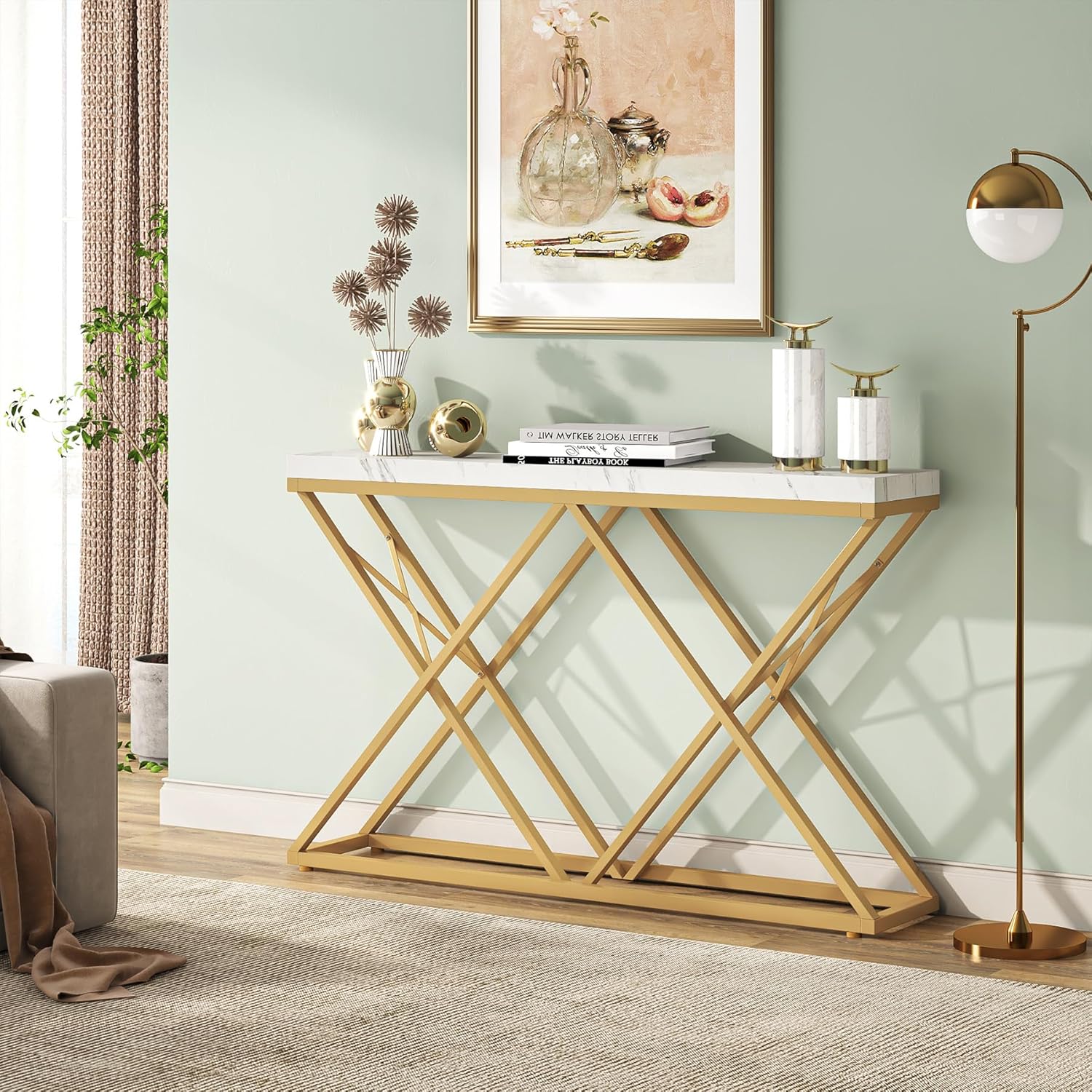 Amazon.com: Tribesigns Gold Console Table, Modern 55 inch Entryway ...