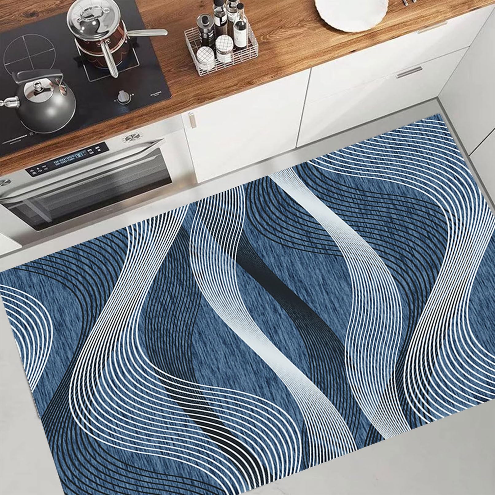 Tapis de porte moderne au design géométrique raffiné 40x460cm