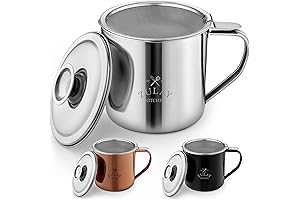 Zulay Bacon Grease Saver with Strainer, Lid & Handle