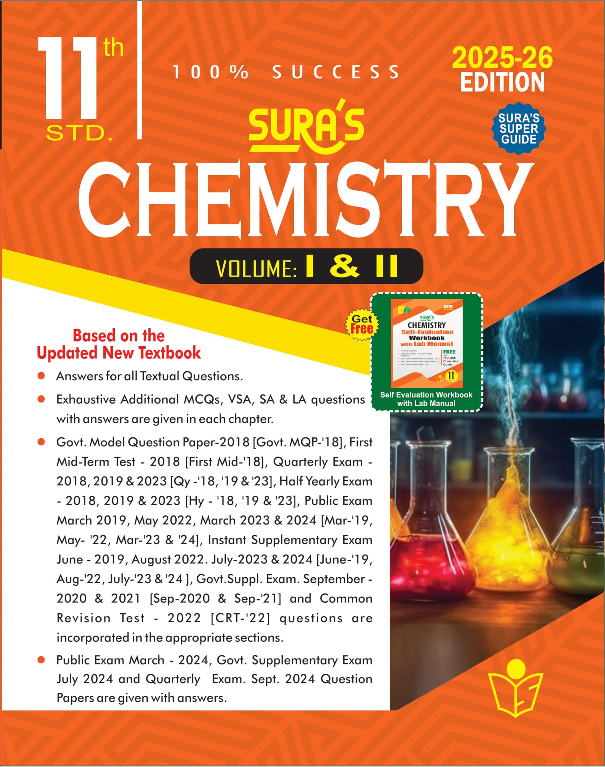 SURA`S 11th Standard Chemistry Volume - I and II (Combined) Exam
