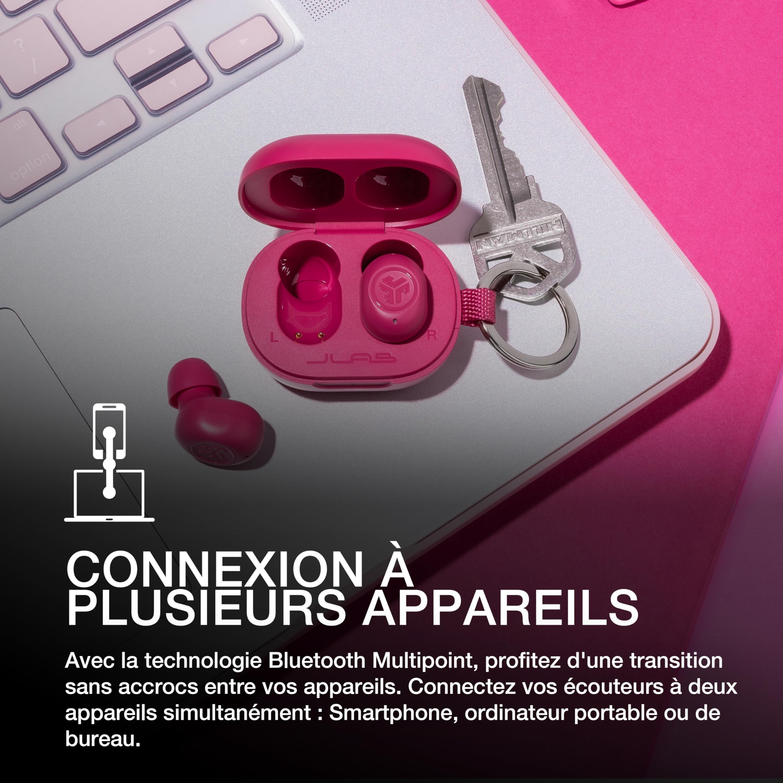 JLab JBuds Mini Ecouteurs Bluetooth sans Fil, Ecouteurs sans Fil, Écouteurs avec Micro et Boîtier de Charge USB, Oreillette, Jusqu'à 20+ Heures d'Autonomie, Son Personnalisé EQ3, Turquoise