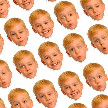 Custom Face Stickers, Personalized Stickers with Your Own Photo Die Cut, Optional Pack Pieces 20, 60, 120, 250 & 500, 6 Sizes, Customize Face Sticker for Kids - Customizable Waterproof Sticker