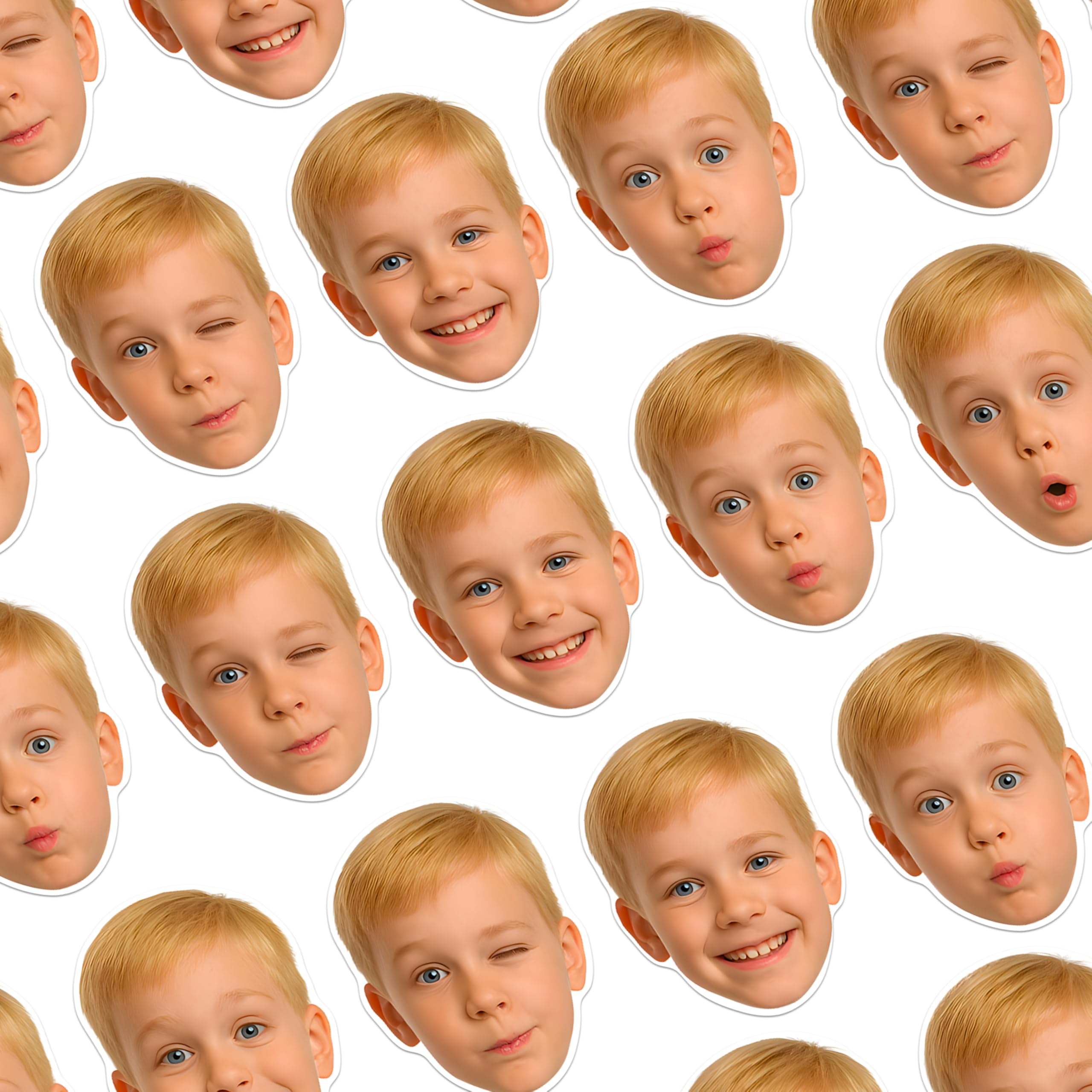 Custom Face Stickers, Personalized Stickers with Your Own Photo Die Cut, Optional Pack Pieces 25, 60, 120, 250 & 500, 6 Sizes, Customize Face Sticker