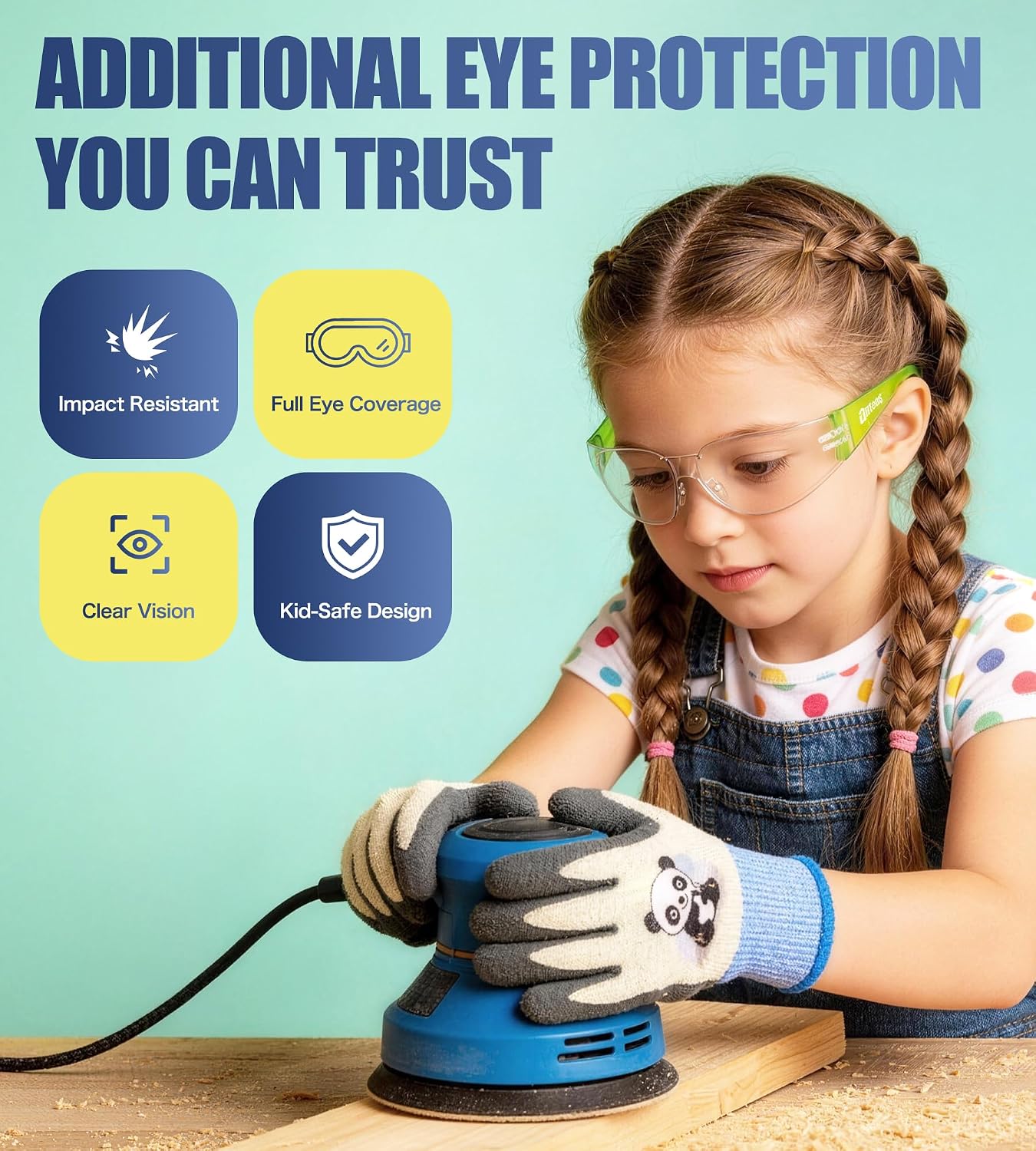 antools 6 Pack Kids Safety Glasses, ANSI Z87.1 & EN166 Certified Youth Protective Eyewear, Anti-Fog UV Protection, Scratch-Resistant, Lightweight for School, DIY & Outdoor Activities, Multicolor