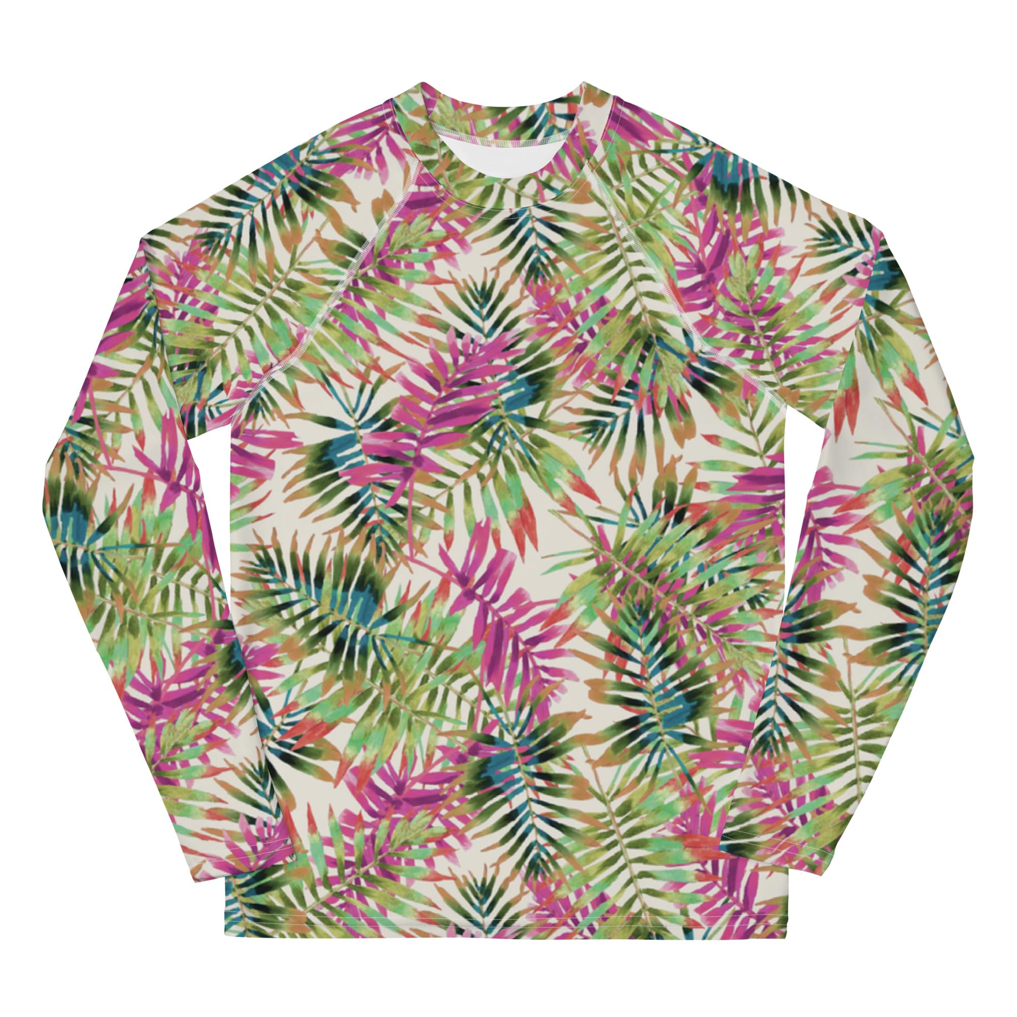 Rashguard Jugend Mädchen, Langarm, Badeshirt, Schwimmshirt, Sonnenschutz, Badebekleidung, Schnelltrocknend, UPF 50+, Rash Top mit Print, Rash Guard Shirt, UV Shutz, Color Leaves, 134-158 cm
