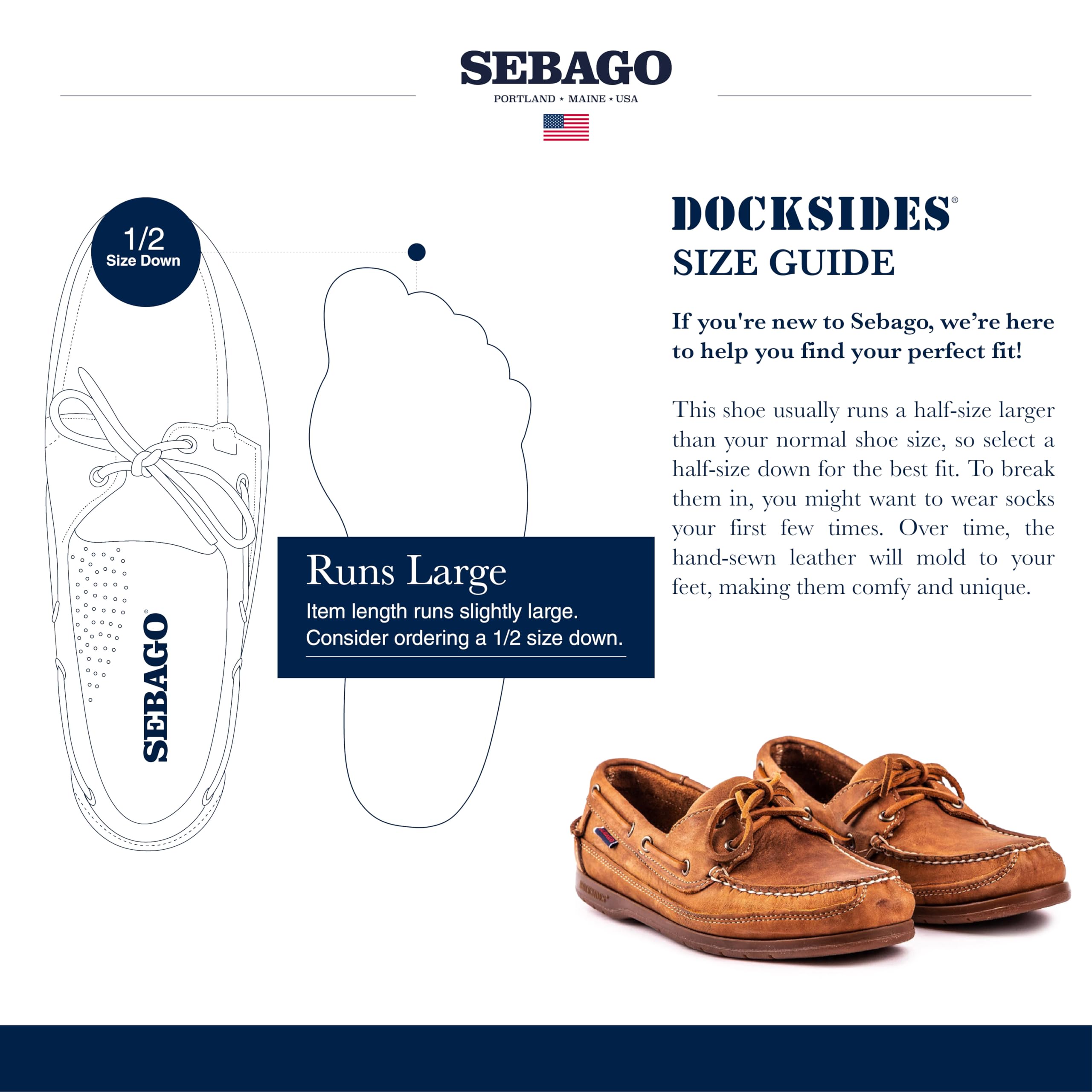 Sebago Scarpette da Barca da Uomo Schooner Crazy Horse Marrone