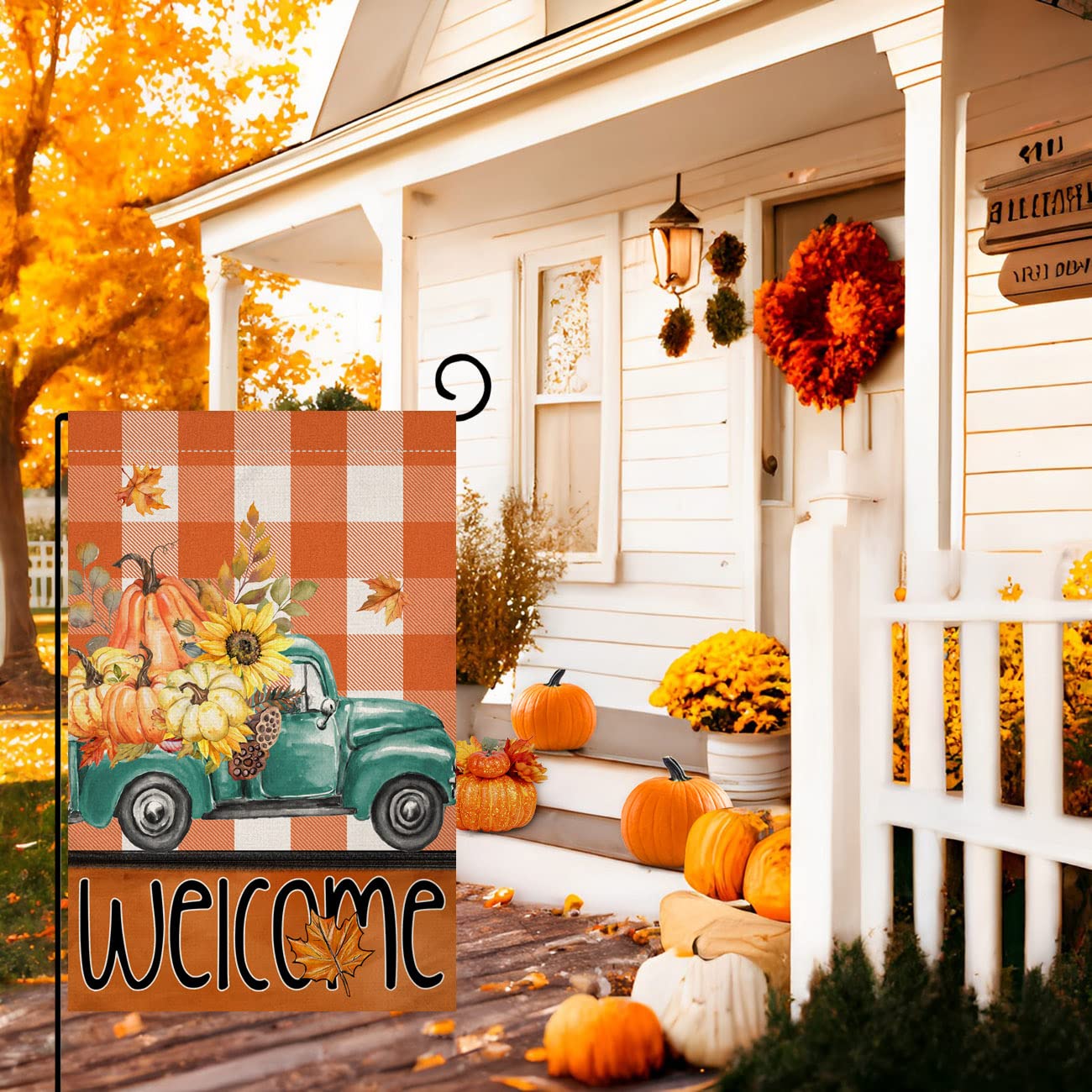 Drapeau De Jardin Happy Fall : Citrouille Rustique, Pomme