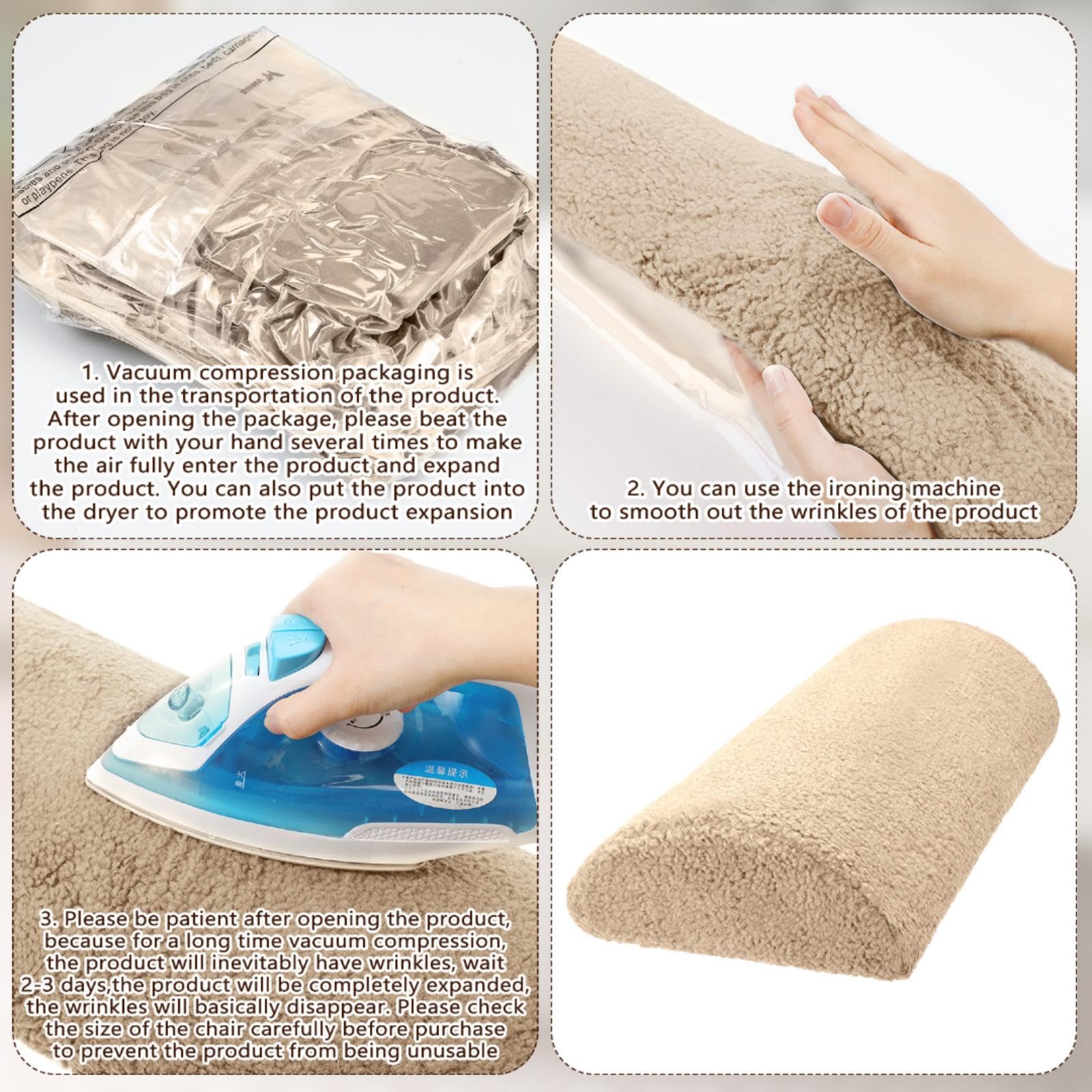 Wesiti Fußkissen, hohe Widerstandsfähigkeit, Sherpa-Memory-Schaum, Schlafstütze, Mehrzweck-Beinkissen, geeignet für Bett, Stuhl, Sofa, Kopfstütze, Rücken, Lendenwirbelsäule, Beinstütze (helles Kamel)