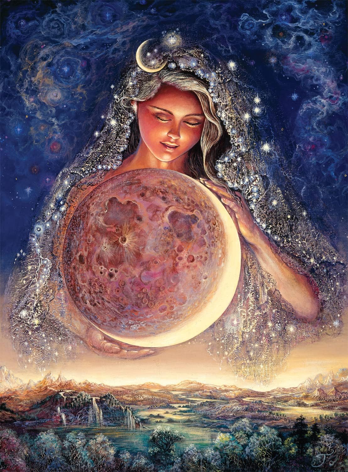 Buffalo Games - JoWall - Moon Goddess - 1000 Piece Jigsaw Puzzle for Adults -Challenging Puzzle Perfect for Game Nights - Finished Size is 26.75 x 19.75