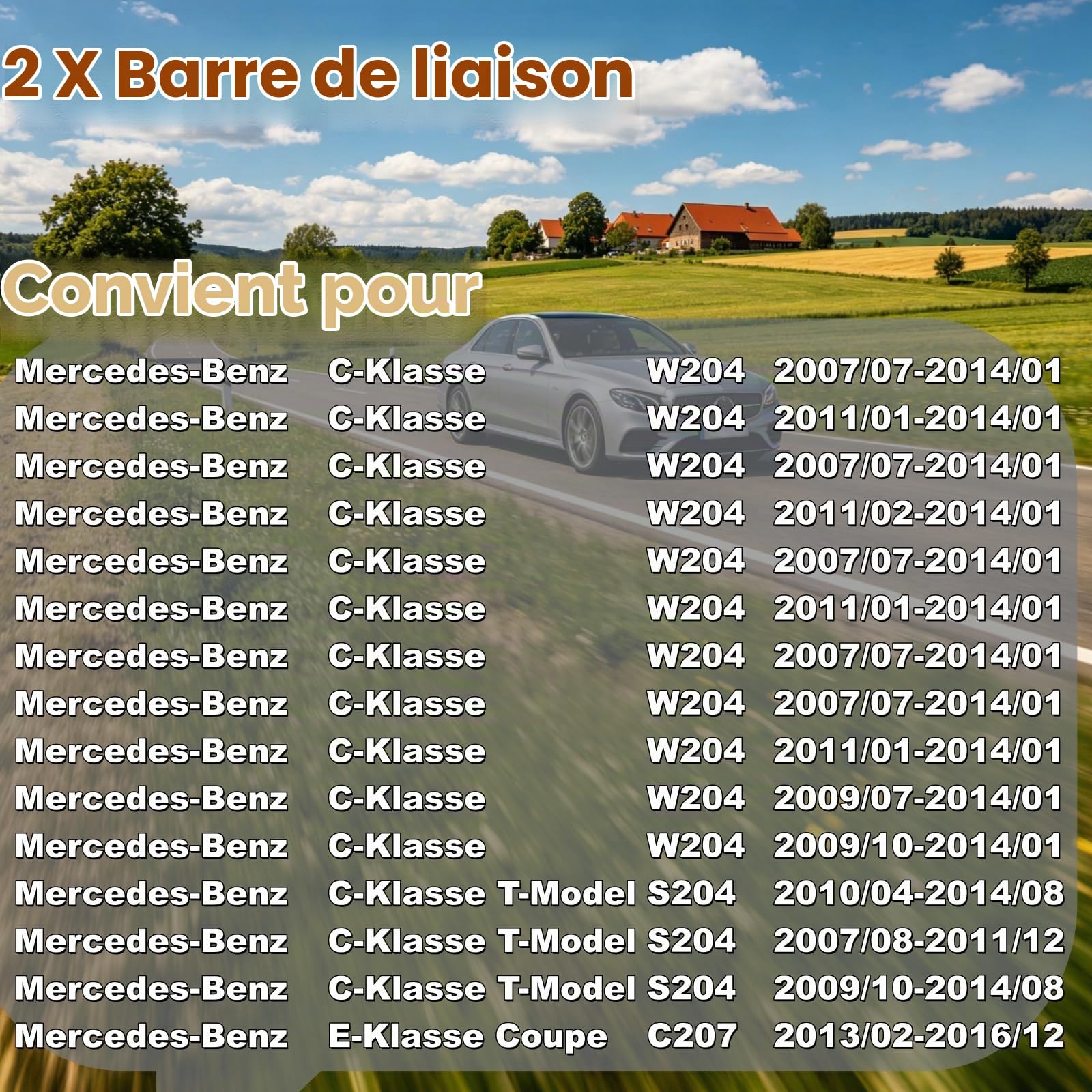 2x Biellette Barre Stabilisatrice Avant Gauche Droite pour 2007-14 C-Klasse
