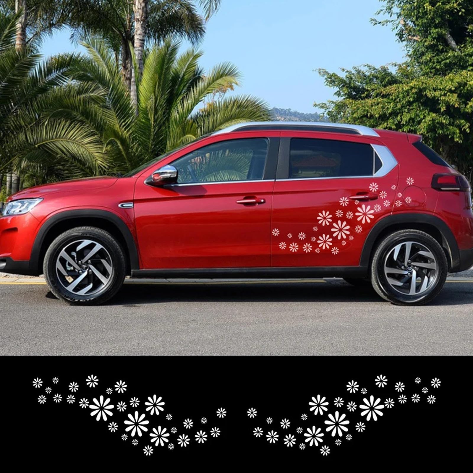 Flower Graphics DIY Winylowe naklejki samochodowe, pasujące do Audi VW Ford BMW Toyota Peugeot Mercedes Benz Renault Universal Tuning