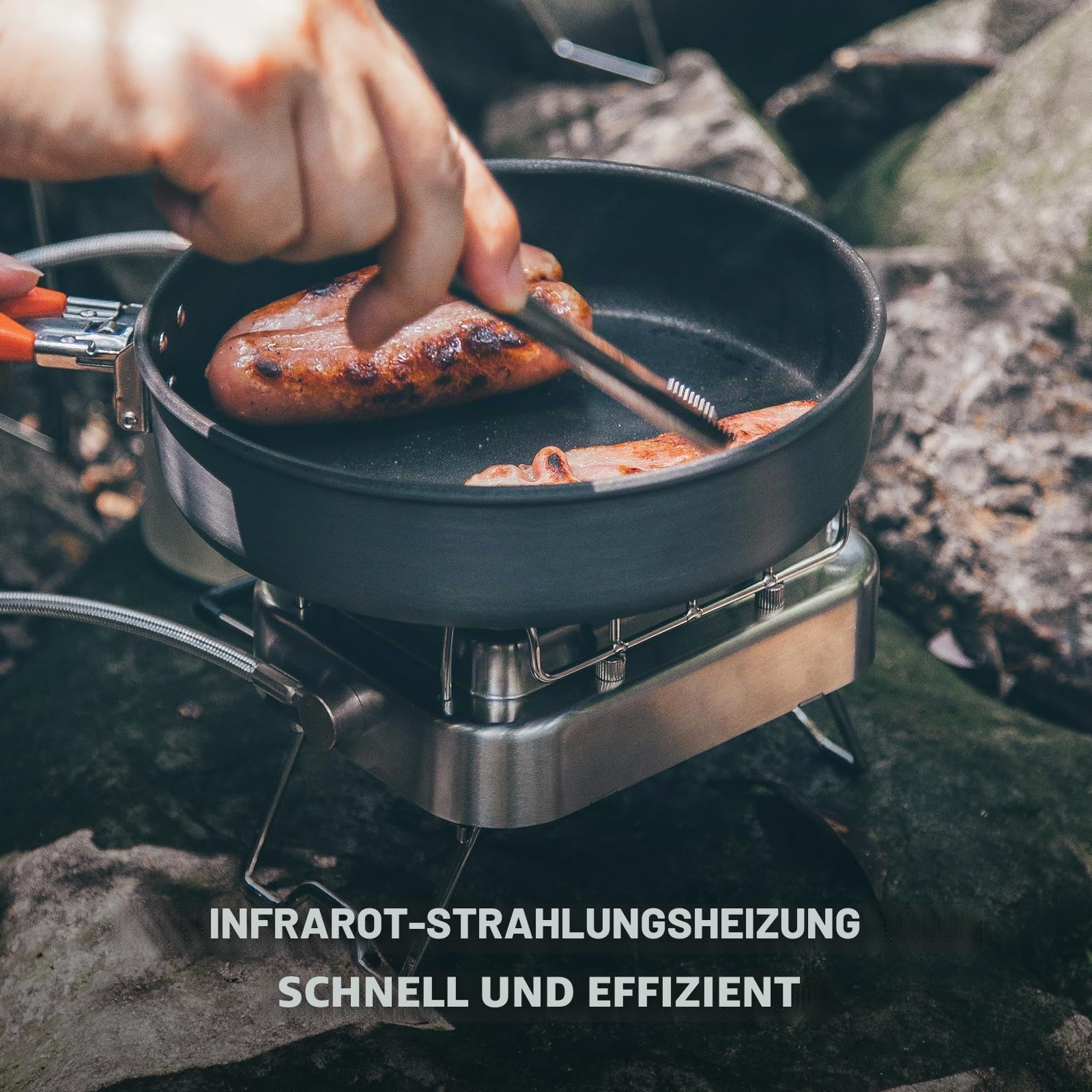 Fire-Maple Sunflower Tragbare Heizung Campingkocher, Outdoor Gasheizung Herd 2 in 1 Funktionalität, Ideal zum Wandern, Angeln, Jagen und Wildtierbeobachtung, Geeignet für 1-2 Personen