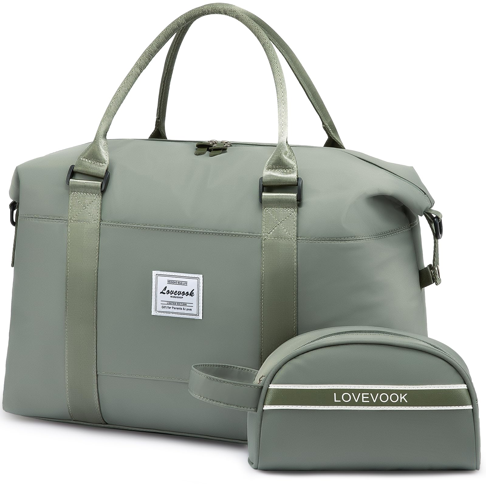 LOVEVOOK Borsa da viaggio da donna, sportiva, borsa da viaggio, borsa da palestra, aereo, grigio scuro, M-30L