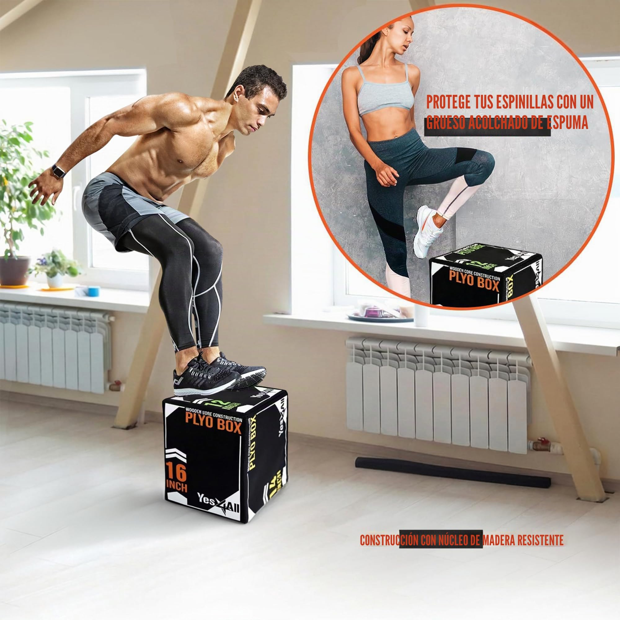 Yes4All 3 en 1 Soft Plyo Box Núcleo de Madera, Espuma de Caja pliométrica para el Ejercicio, MMA, Entrenamiento pliométrico, Disponible en 4 tamaños