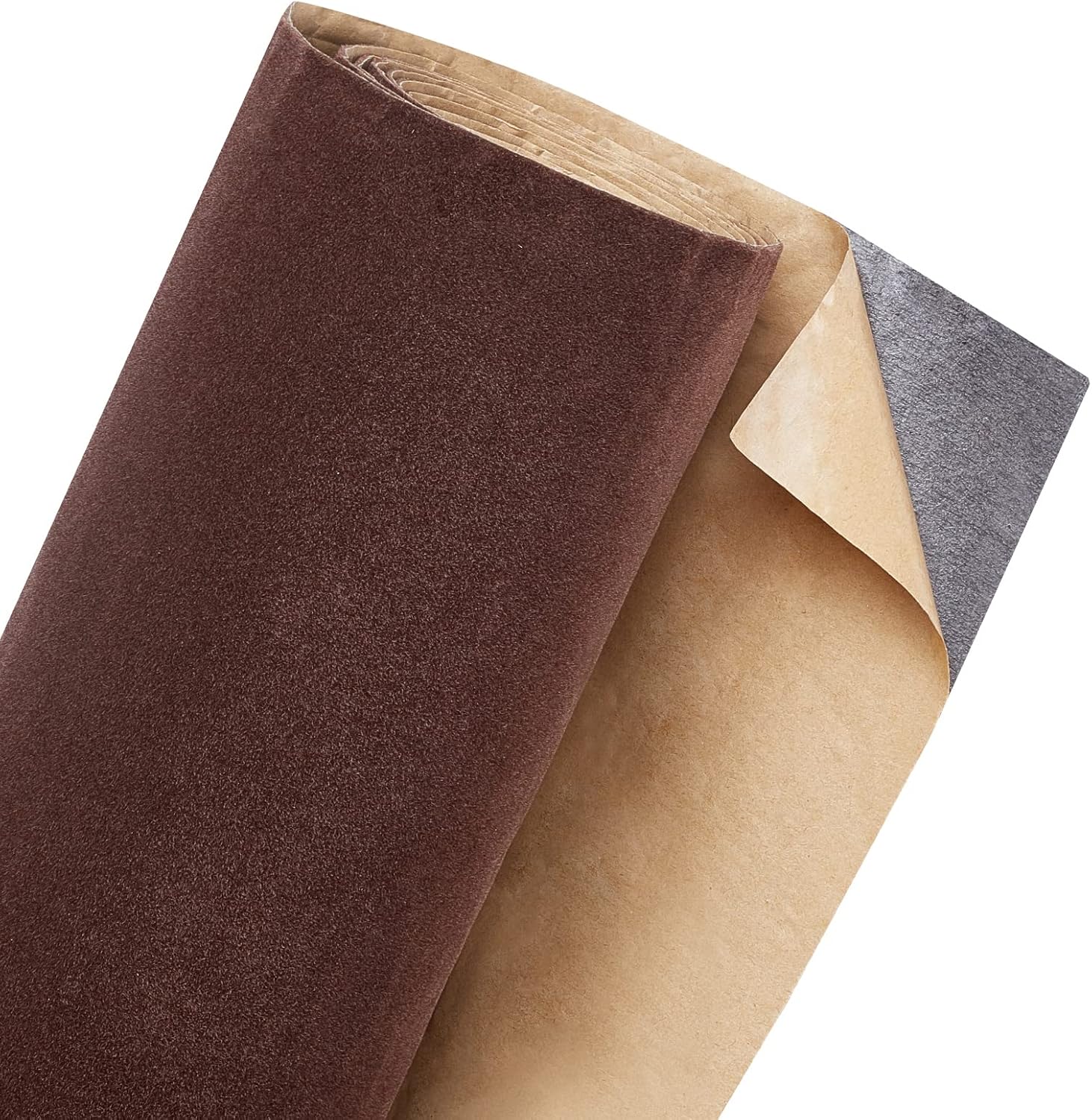 BENECREAT 200 x 40 cm SelfAdhesive Velvet Flocking Sheet Soft Camel