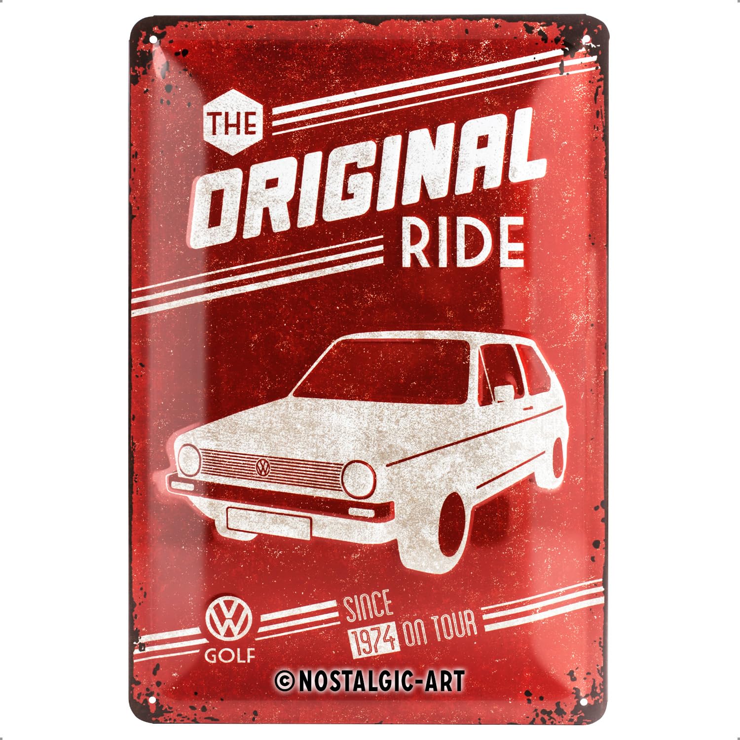Carte postale métallique VW COMBI SPLIT LET'S GET AWAY - 10 x 14 cm