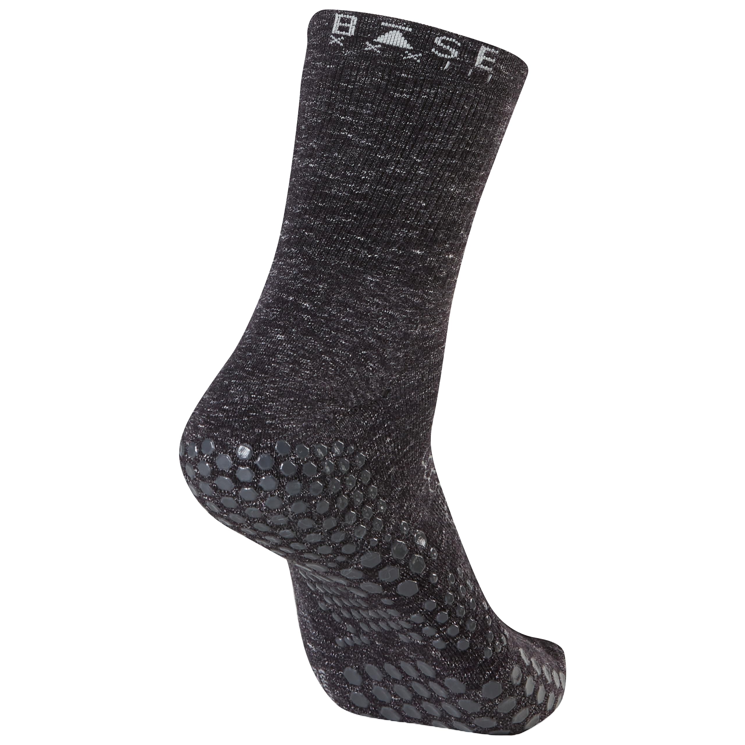 Base Xxxiii Unisex Charcoal Grey Base 33 Crew Grip Socks - Pilates Socks With Non-Slip Grips And Arch Support, Wear For Yoga, Barre, Martial Arts, X-Large