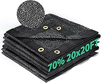 Vista 12 de Kesfitt Tela de sombra 70% para jardín, red resistente de 10 x 20 pies, lona de malla con material de polietileno de alta densidad y ojales