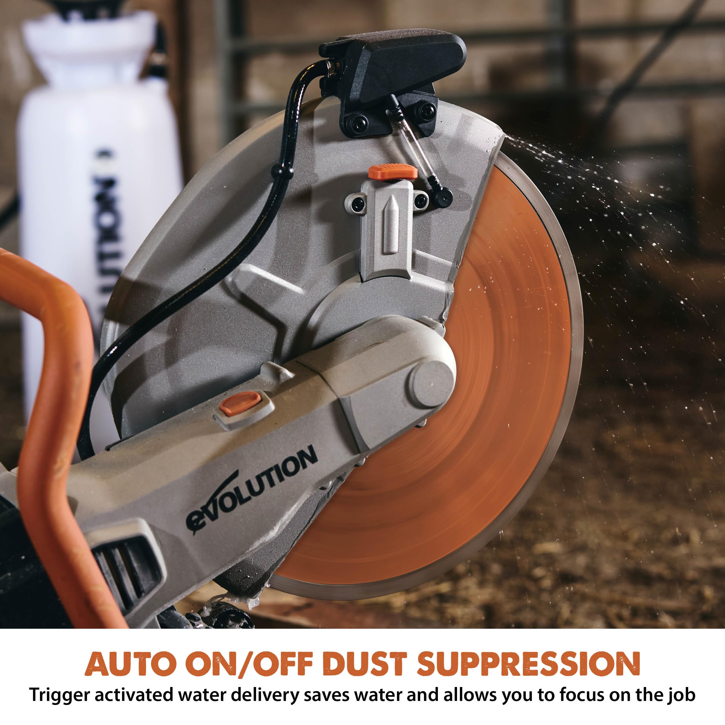 Evolution Power Tools R350DCT - Sierra de hormigón, sierra de corte, para cortar hormigón, piedra, ladrillo, tejas y más, cortador de disco eléctrico de 350 mm, hoja de diamante premium, 110 V, 350 mm