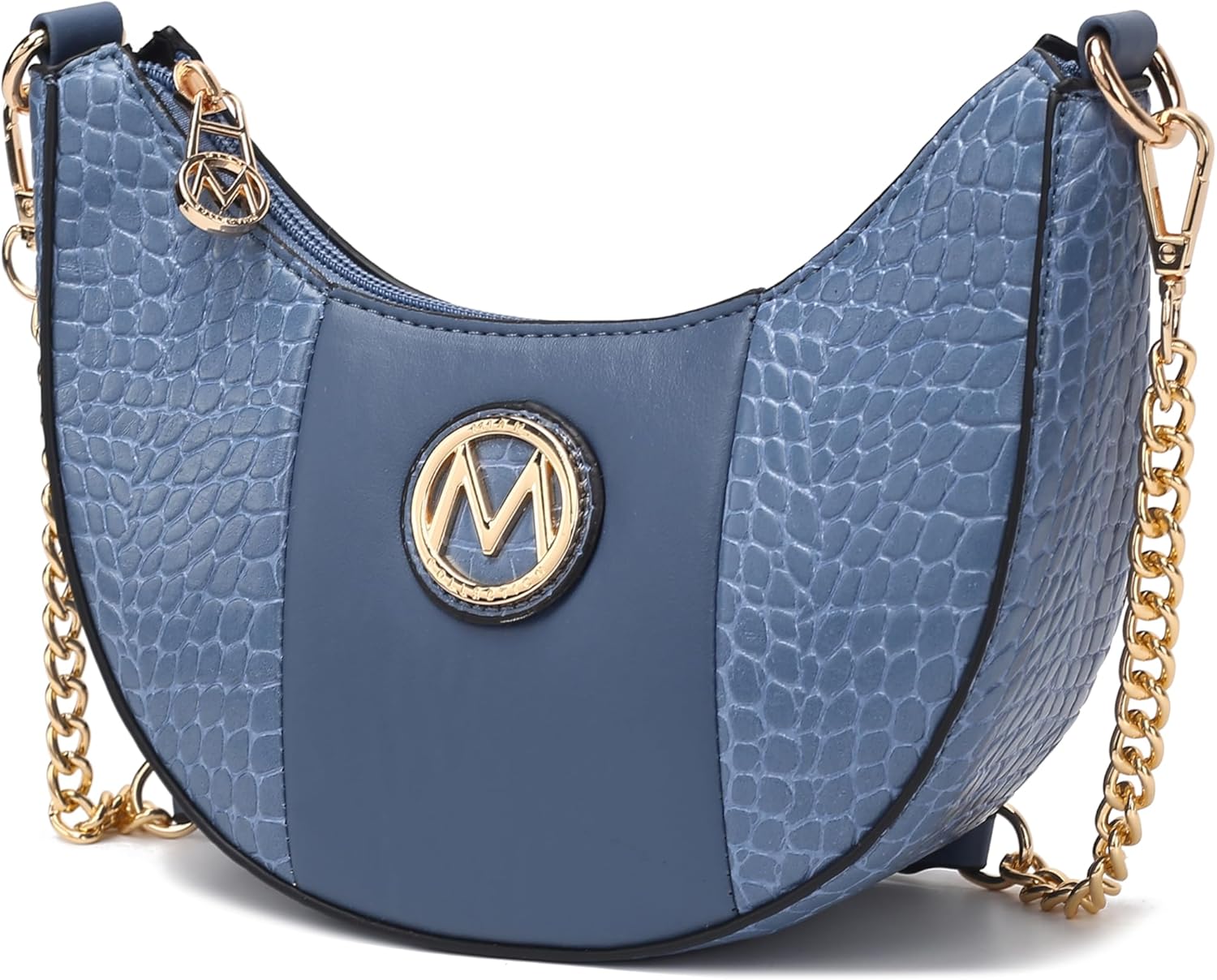 MKF Collection Women’s Crossbody, Croco Embossed Handbag Vegan Leather Chain Strap Shoulder Bag Purse by Mia K