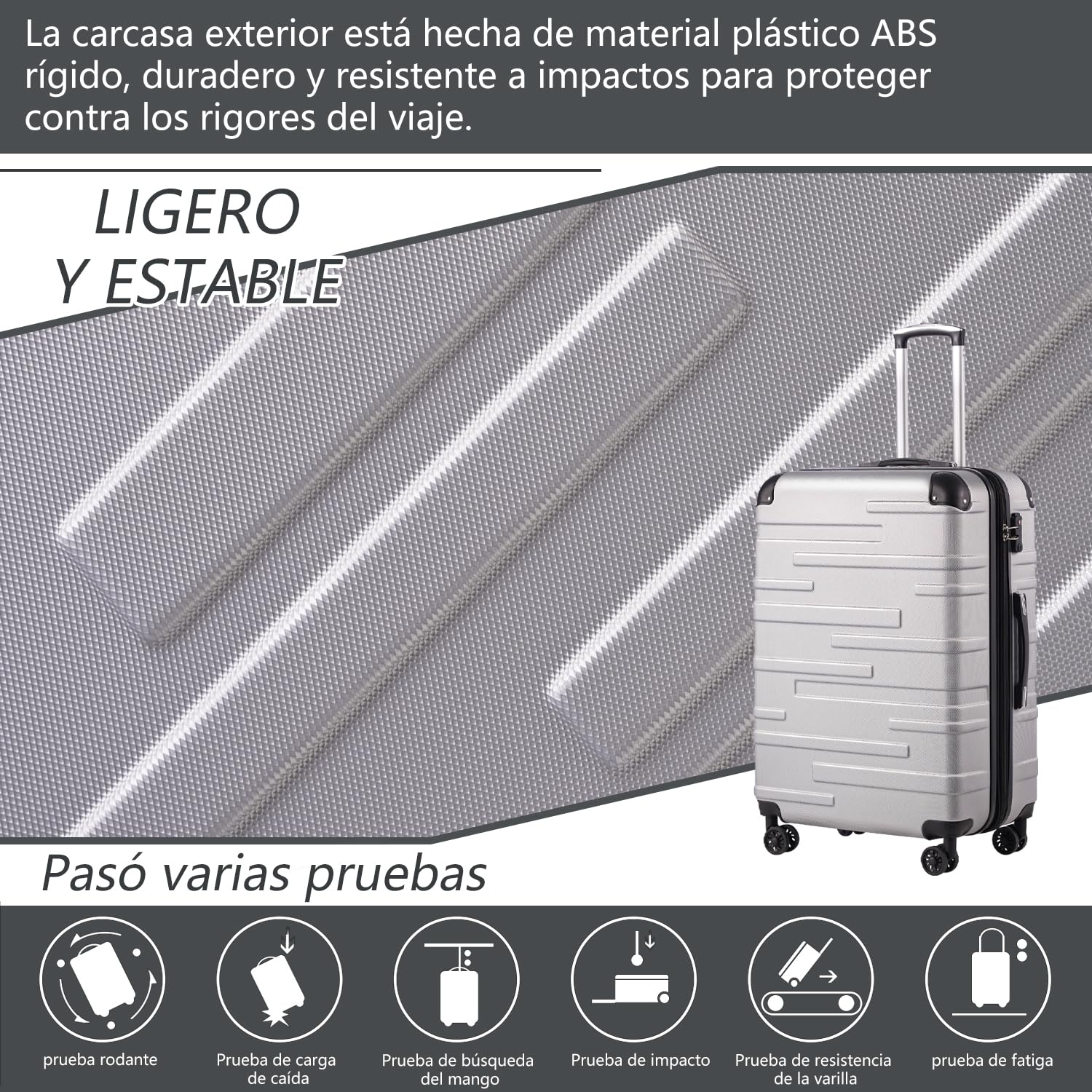 COOLIFE Maleta Mediana 67 cm, Maleta de Viaje Ligera 60L con Cerradura TSA | Maleta de 67x46x26 cm, ruedas giratorias, pequeñas resistentes a los impactos, vacaciones, viajes internacionales y cruceros